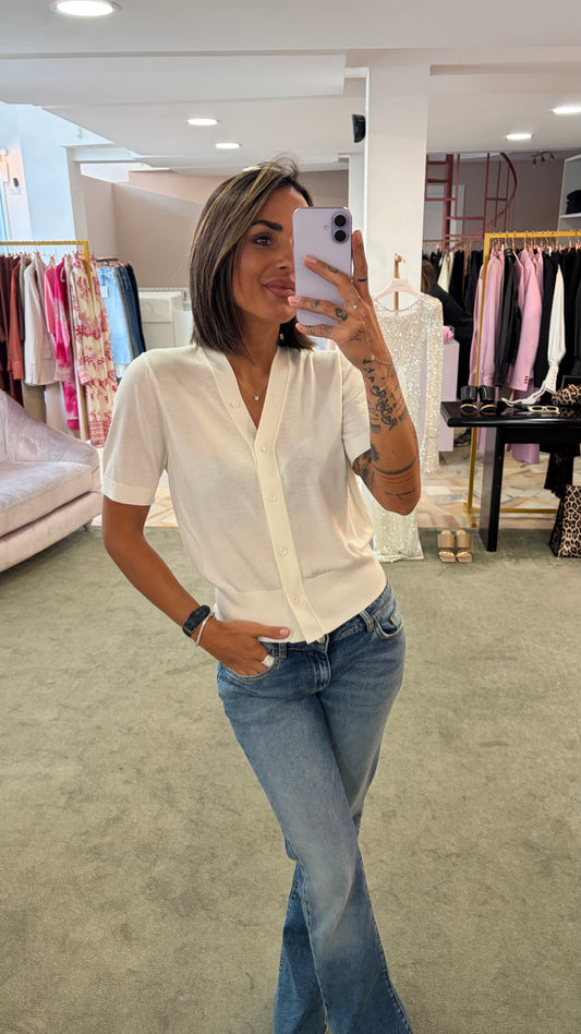 Cardigan luna panna manica corta Petite Pull