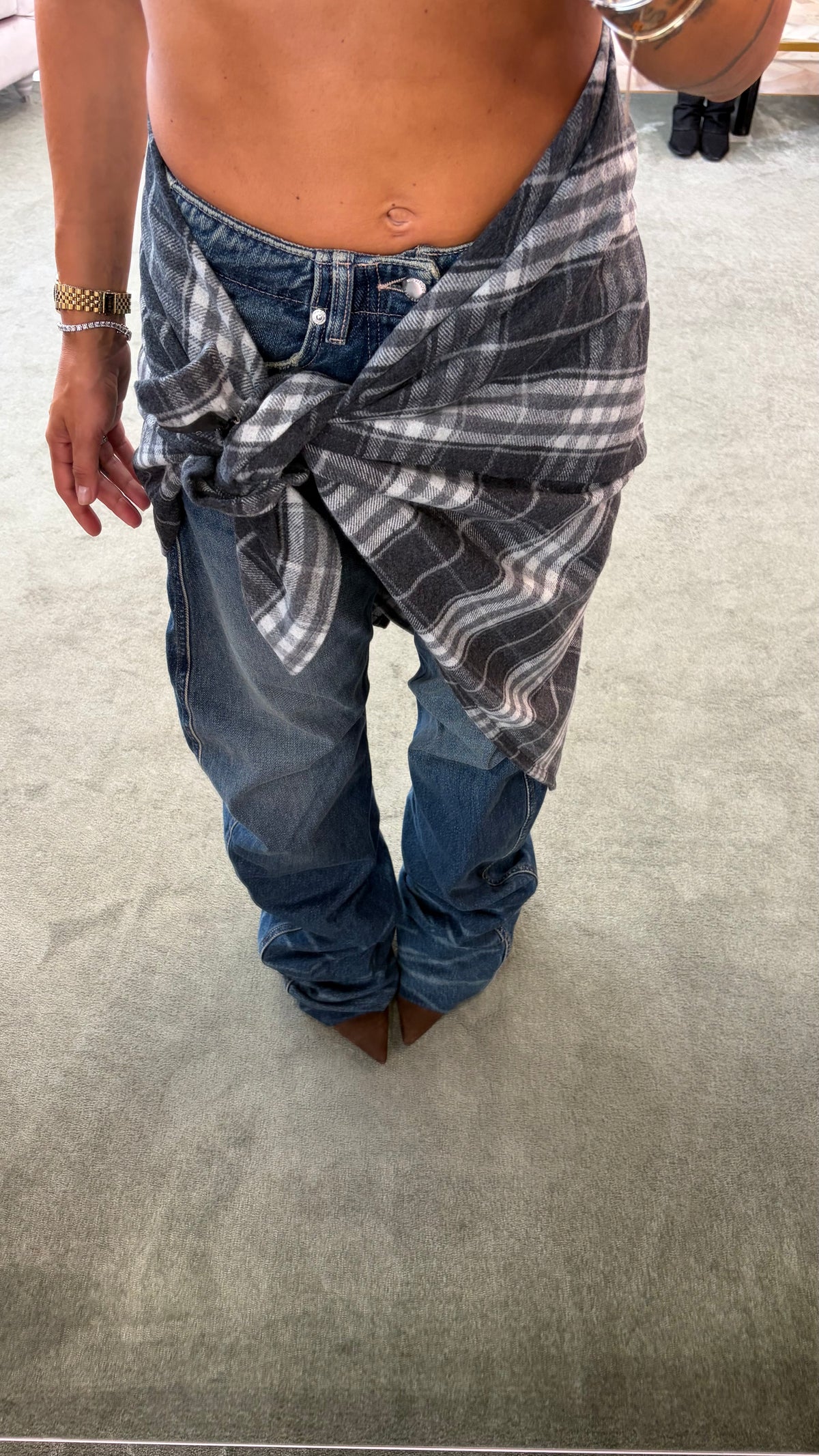 Sciarpa check grigia Icon Denim