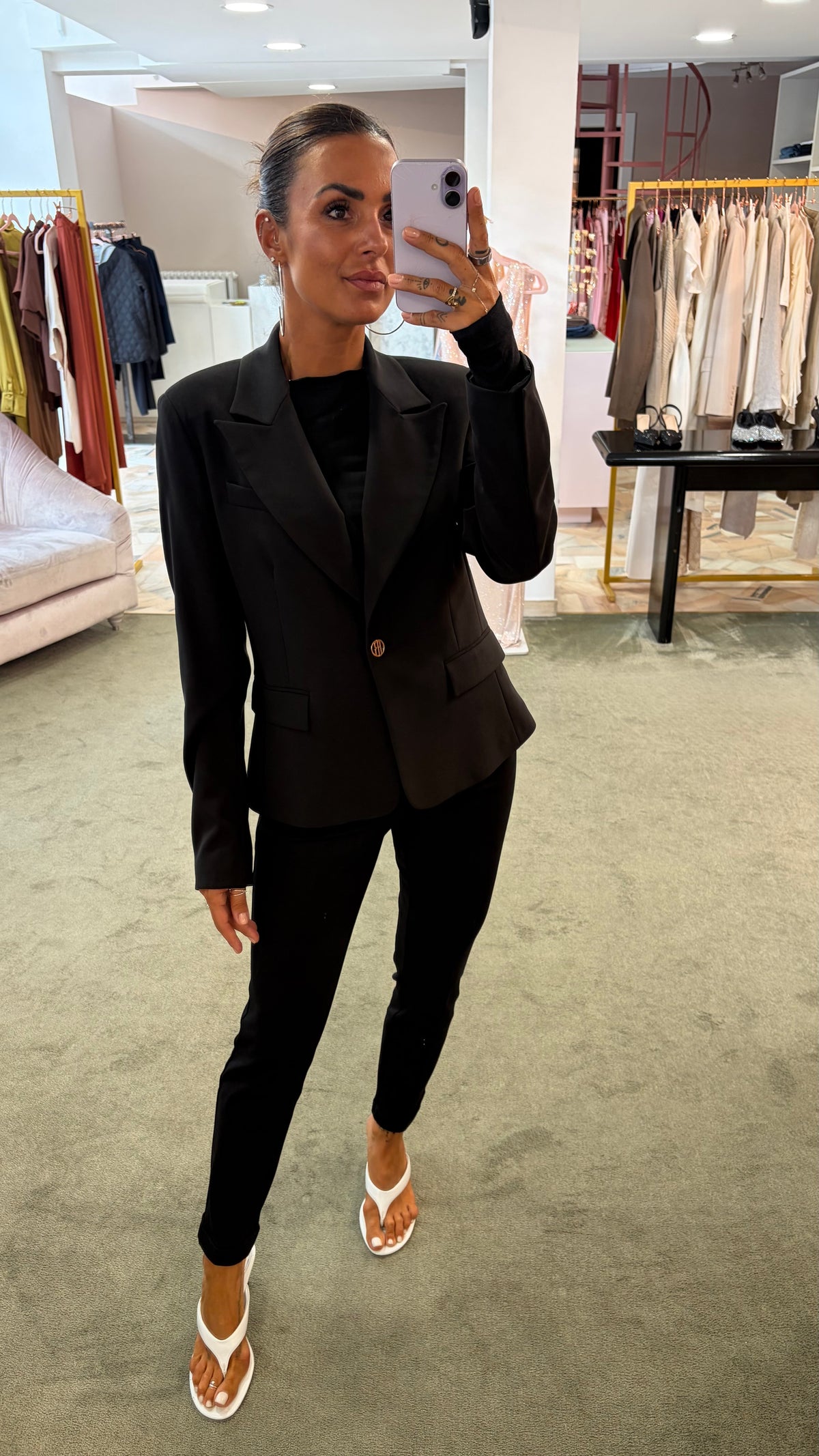 Blazer nero slim corto  fr