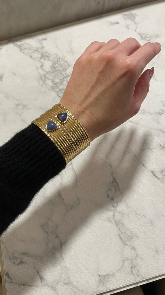 Bracciale oro con pietre blu
