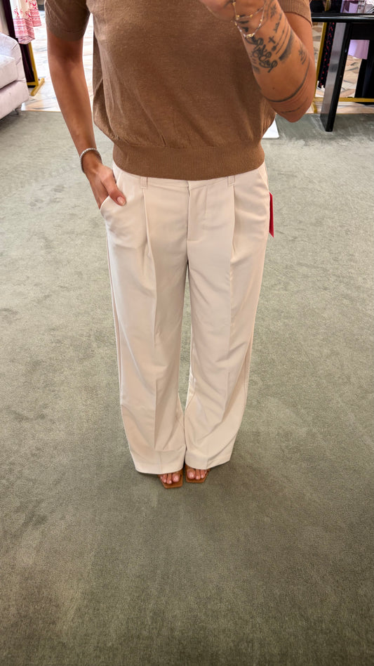 Pantaloni panna ellis con pences wide leg jx