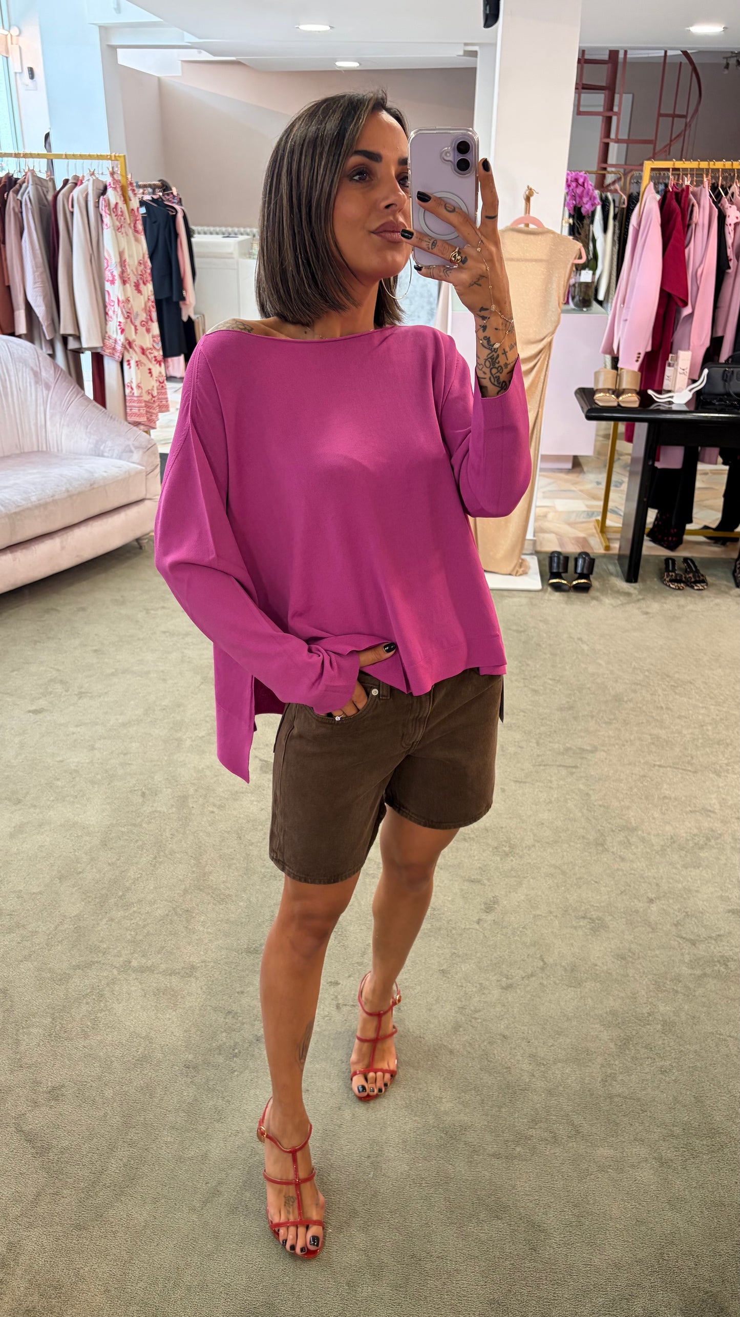 Shorts cioccolato in denim jx