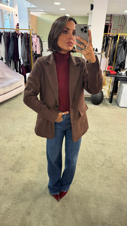 Blazer giacca scamosciata cioccolato sy