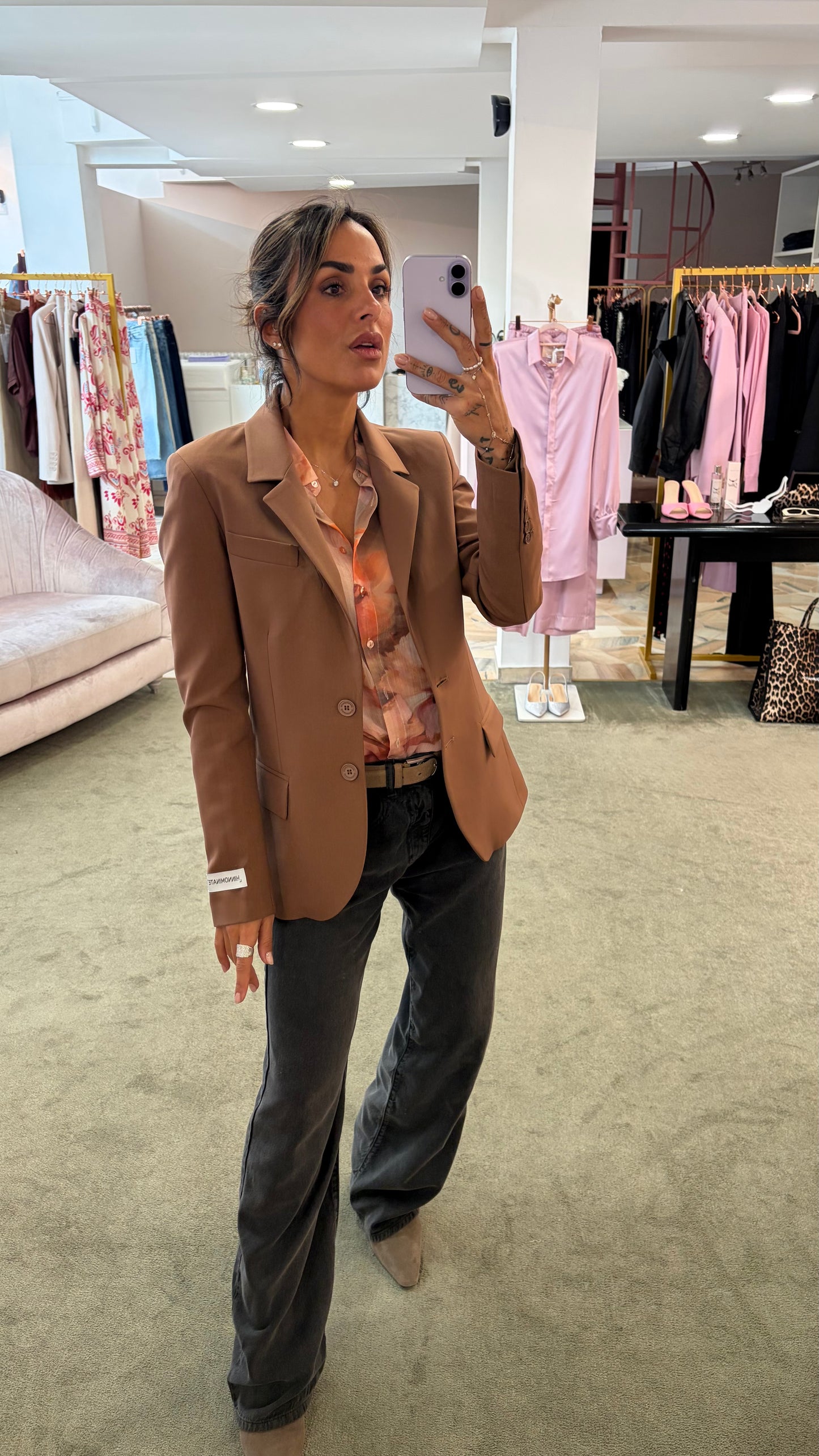 Blazer tabacco slim monopetto due bottoni Hinnominate