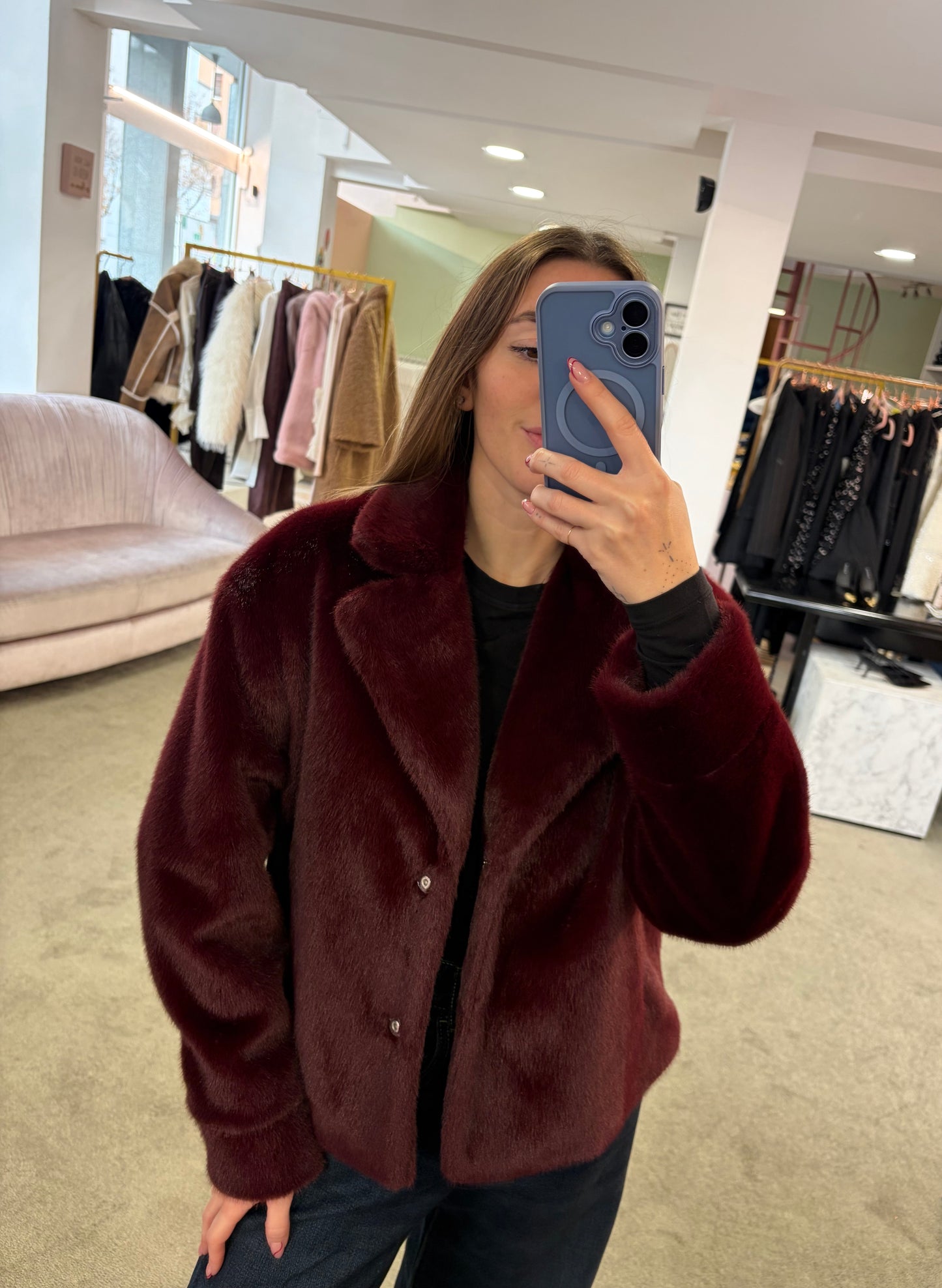 Pelliccia eco bordeaux ay