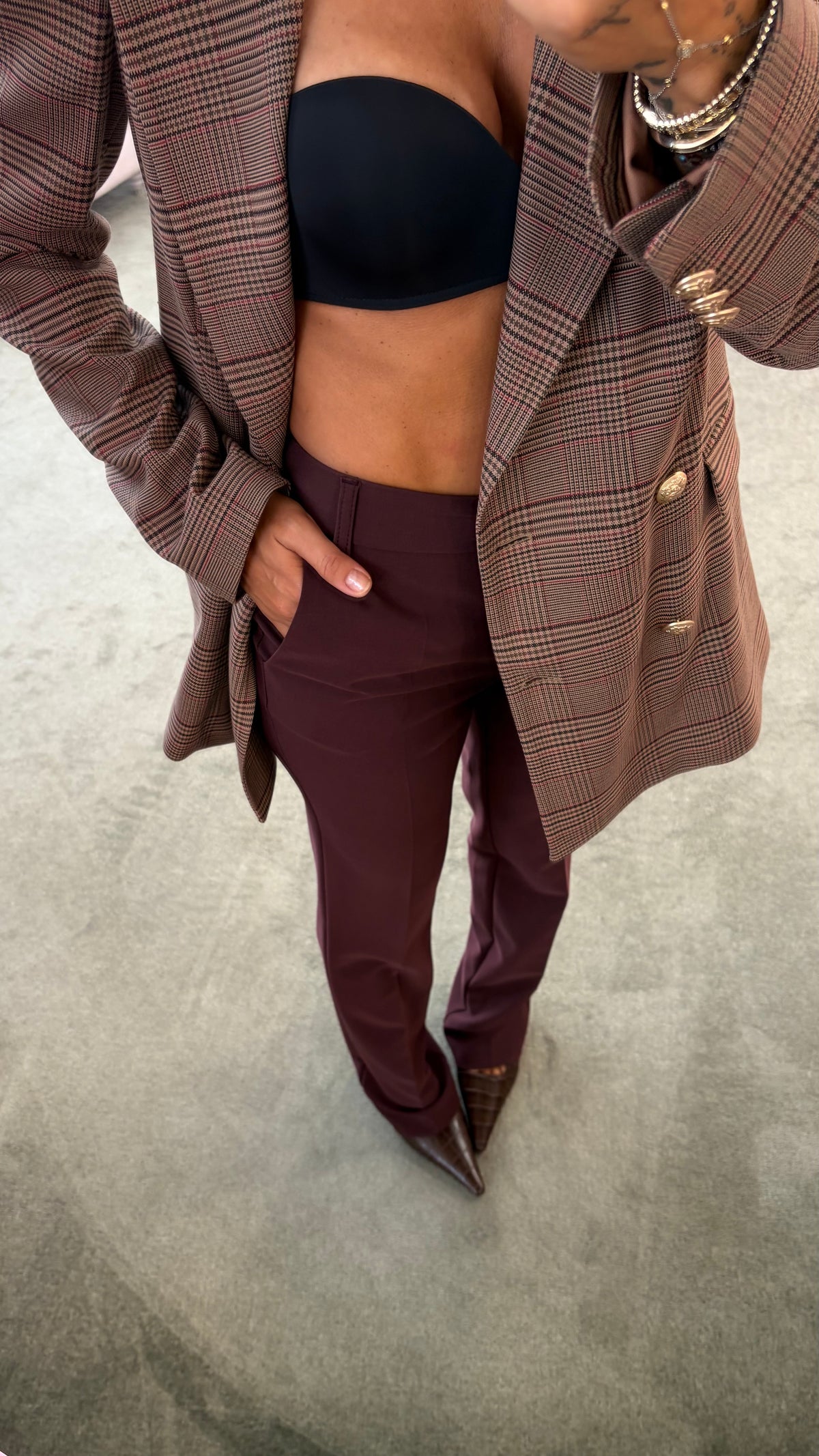 Pantaloni bordeaux cigarette fr