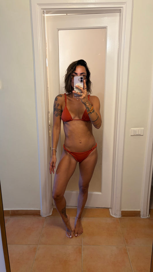 Bikini triangolo ruggine torchon Cotazur