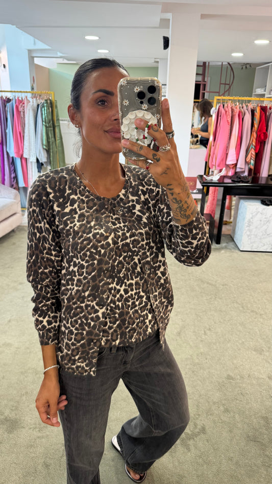 Cardigan leopardato marrone sy