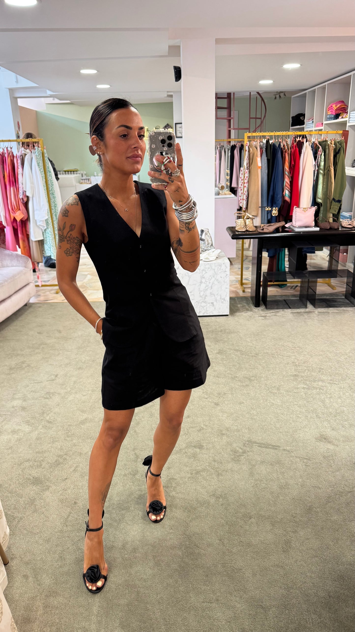 Set completo gilet e shorts nero ep