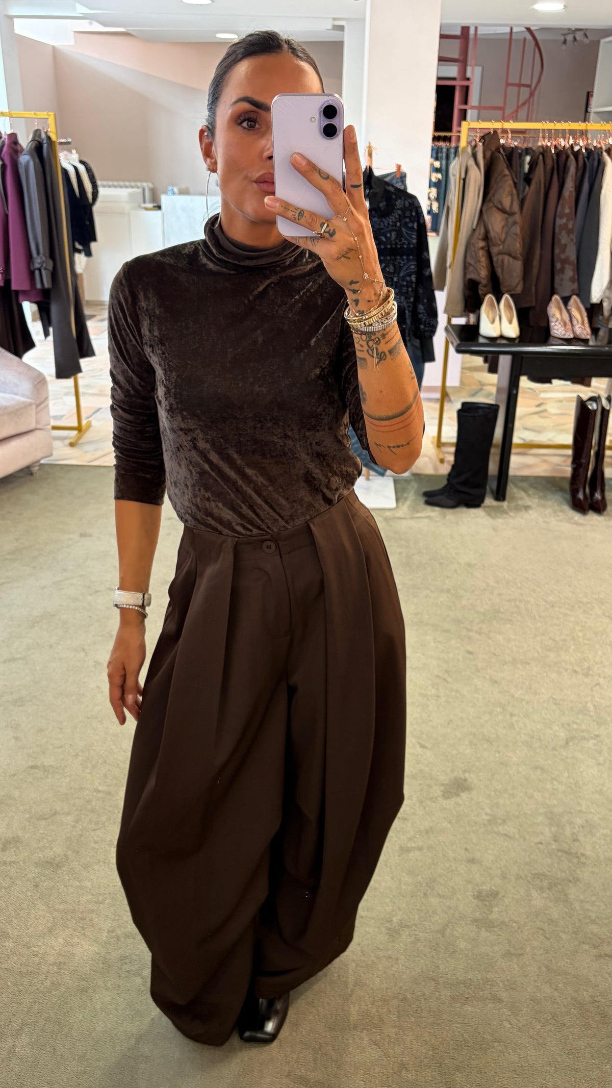 Pantaloni marrone baloon ay