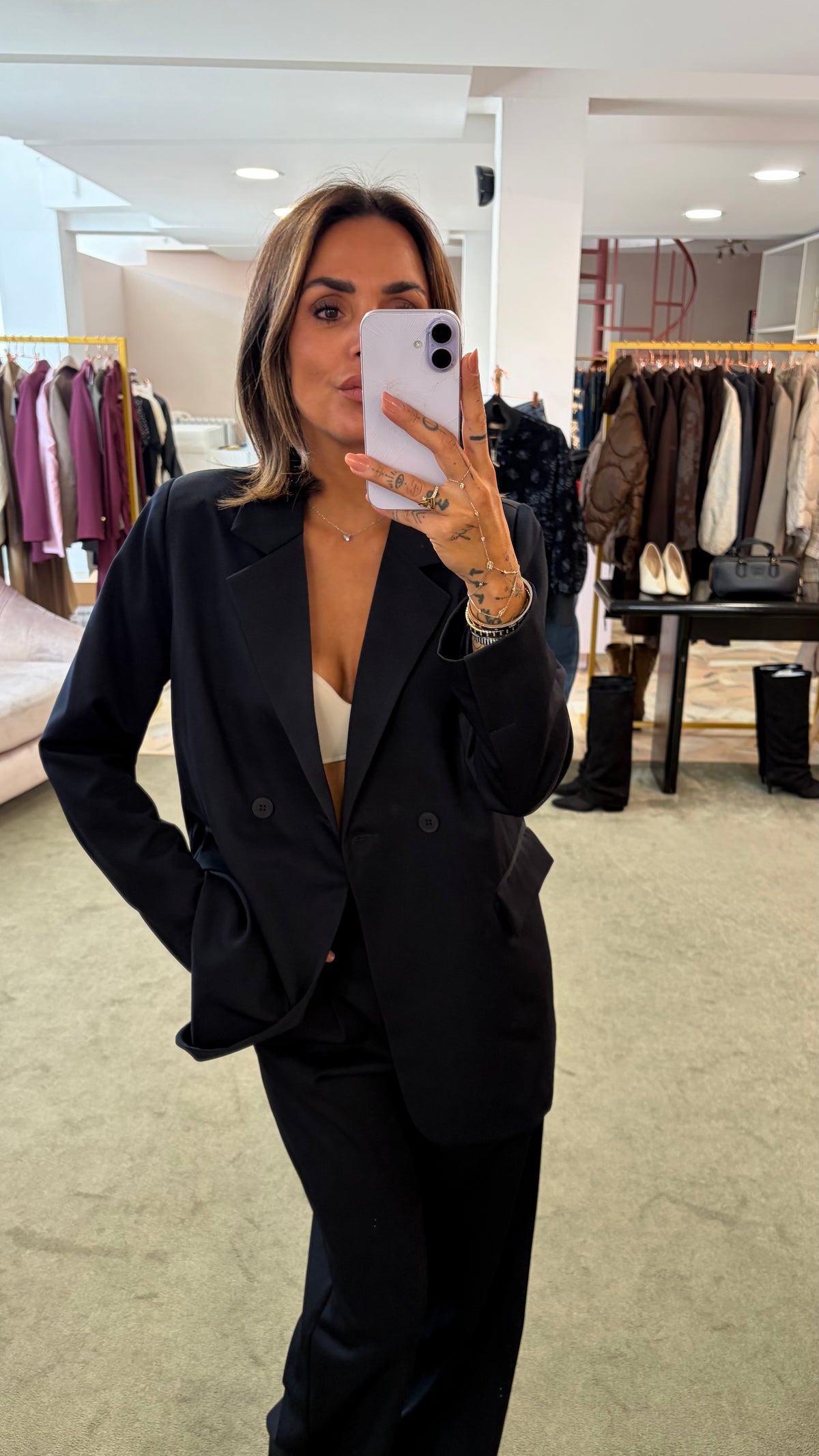 Pantaloni blu wide leg ay fw26