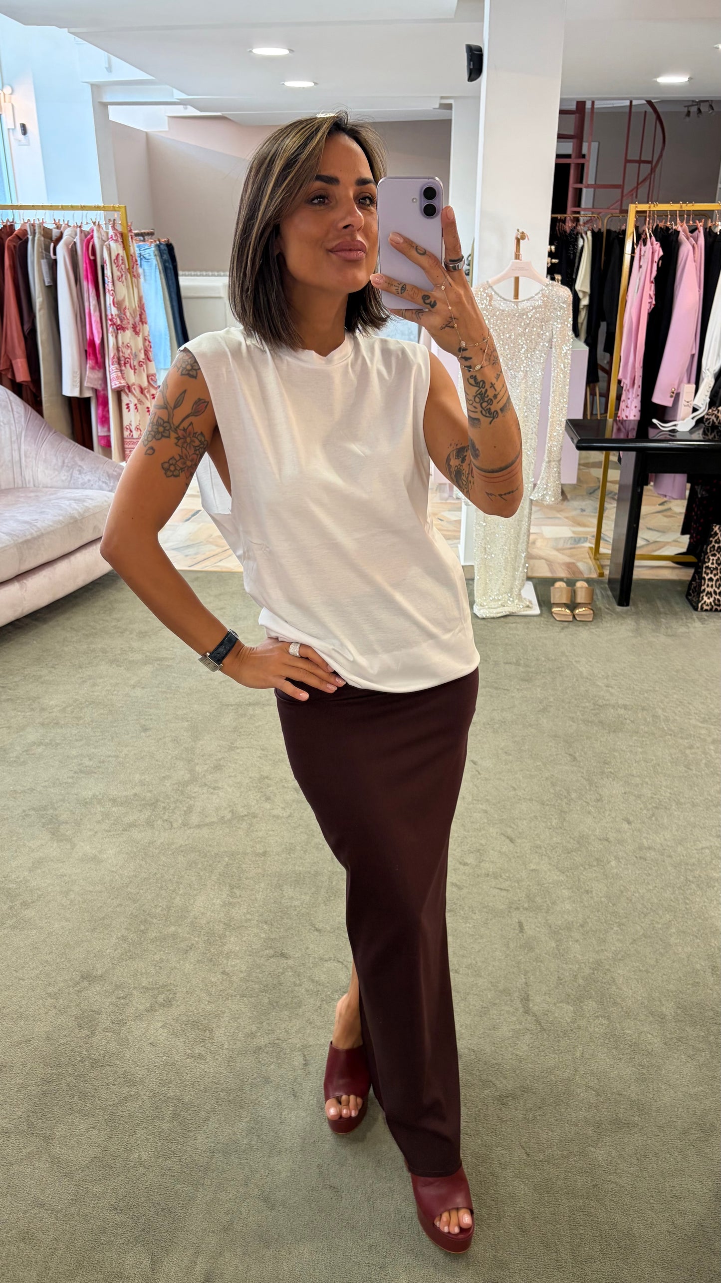 Canotta bianca over taglio vivo Marsem