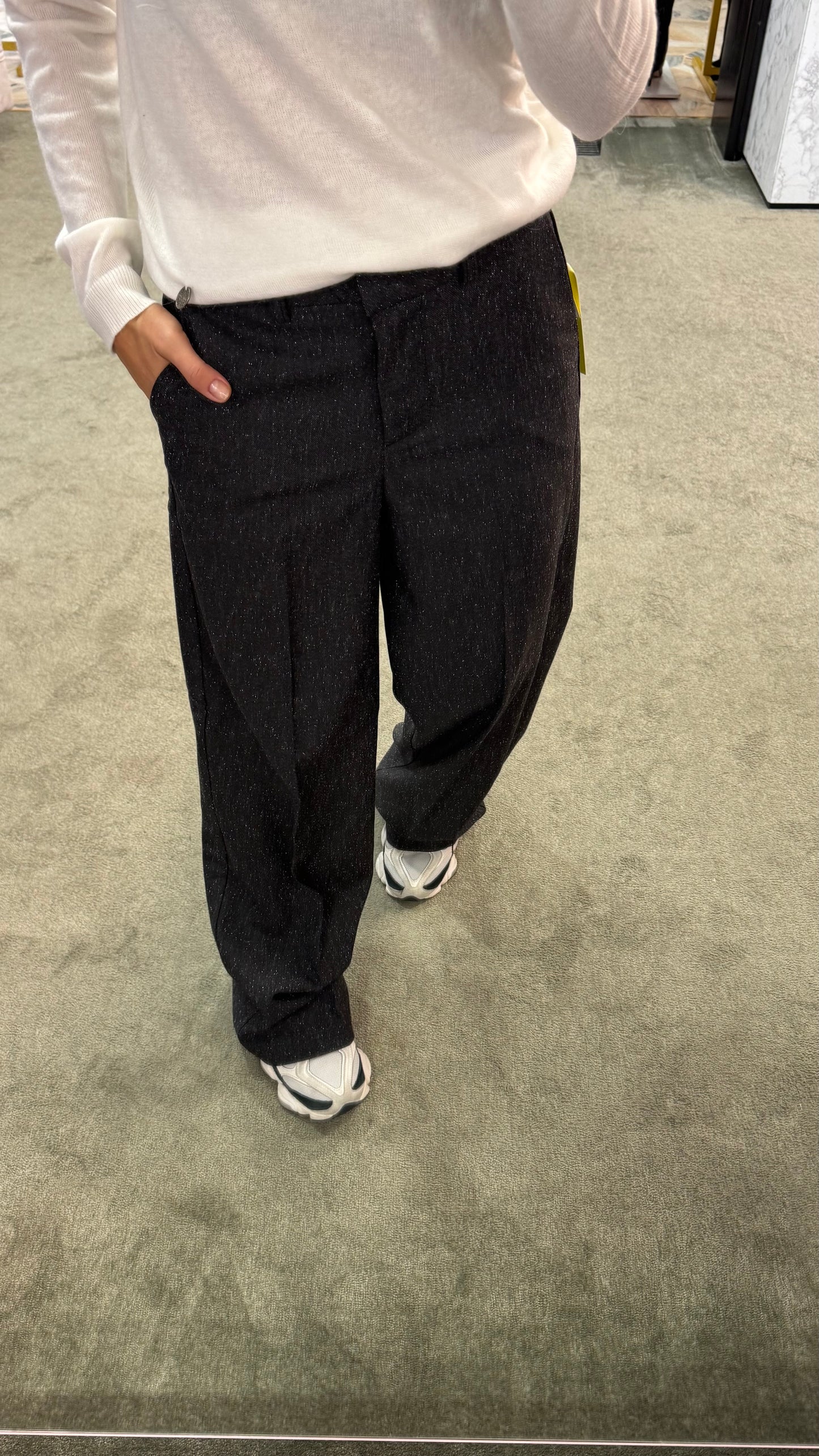Pantaloni nero sale e pepe ellis con pences jx