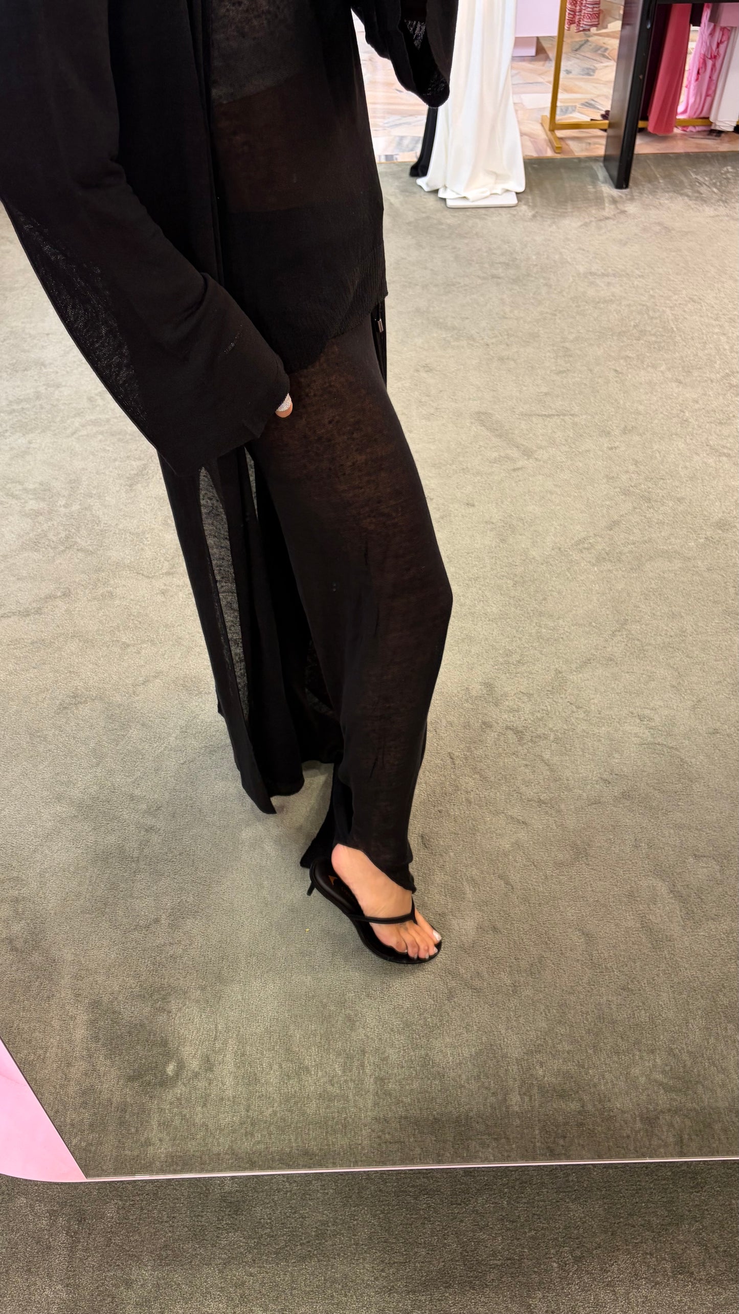 Pantaloni neri in lino fy