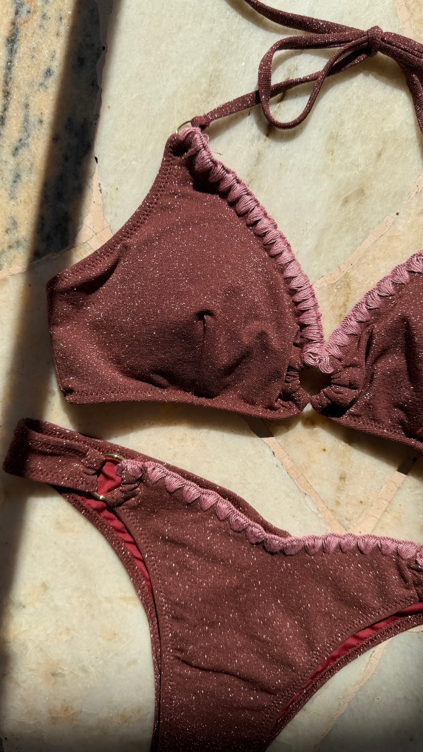 Bikini bralette amaranto lurex Cotazur