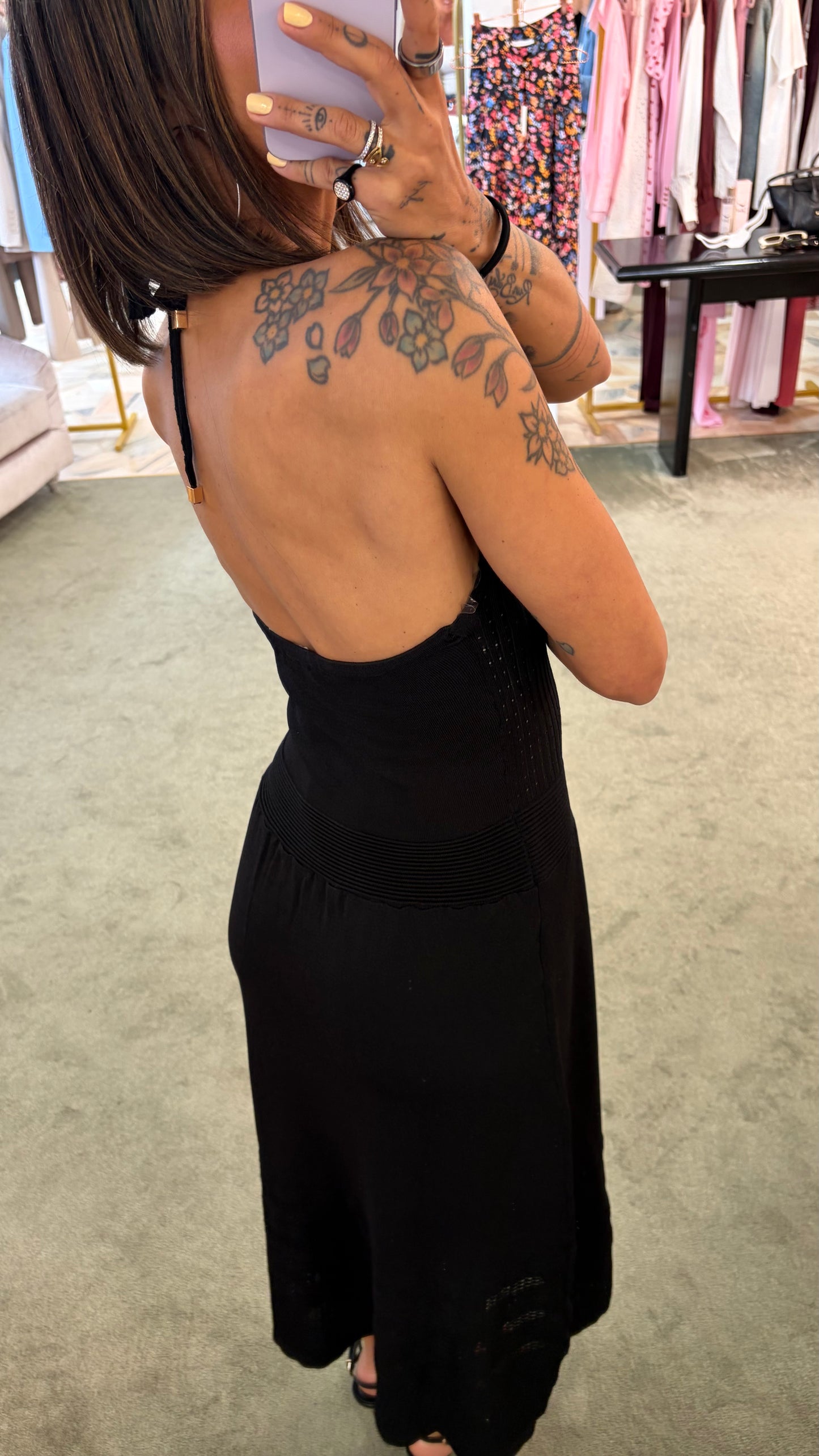 Abito midi nero in maglia bj