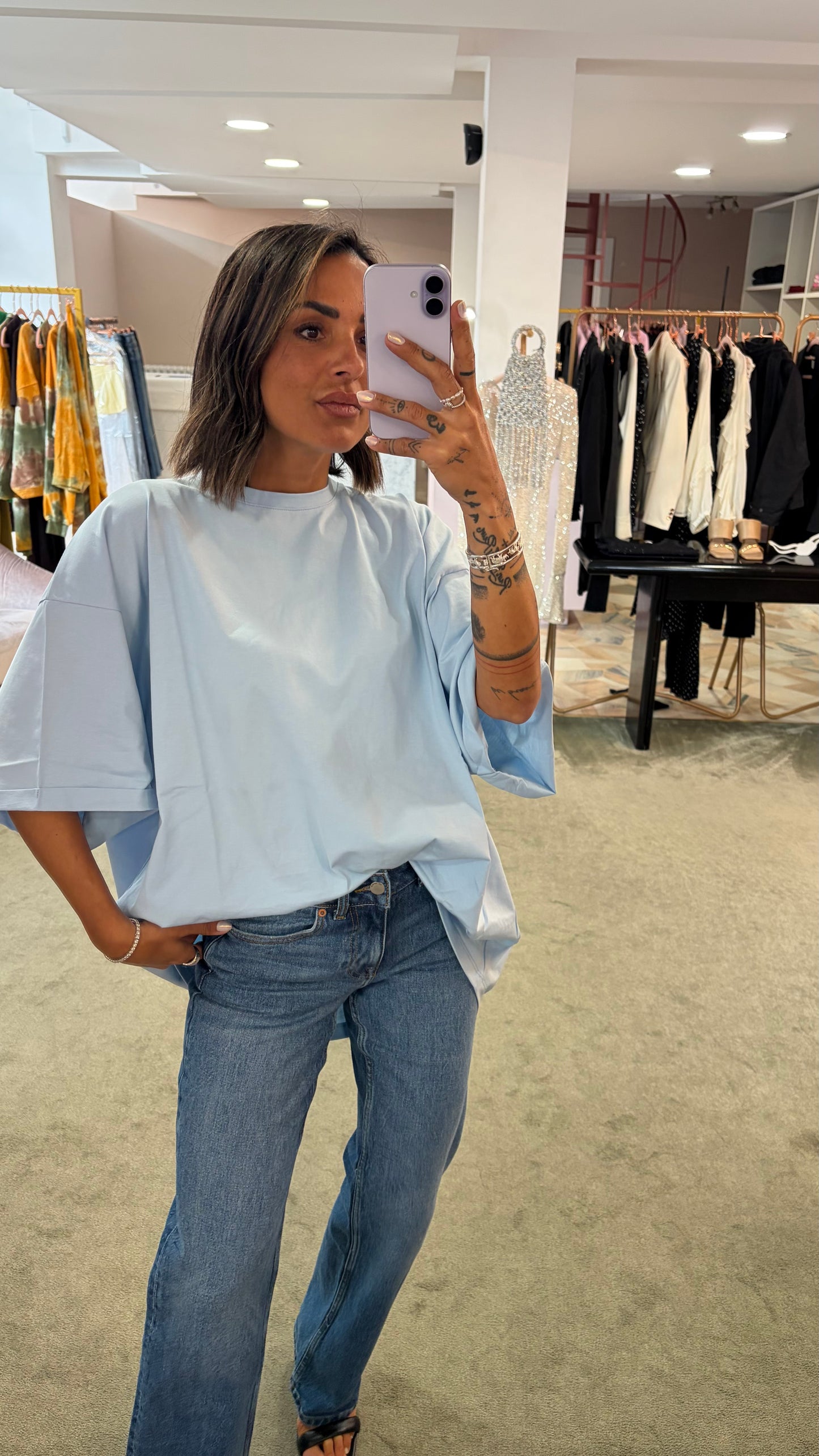 Maxi t-shirt celeste ks
