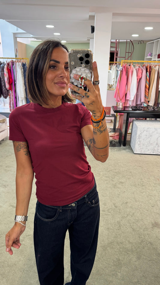 T-shirt gigi bordeaux slim basica jx