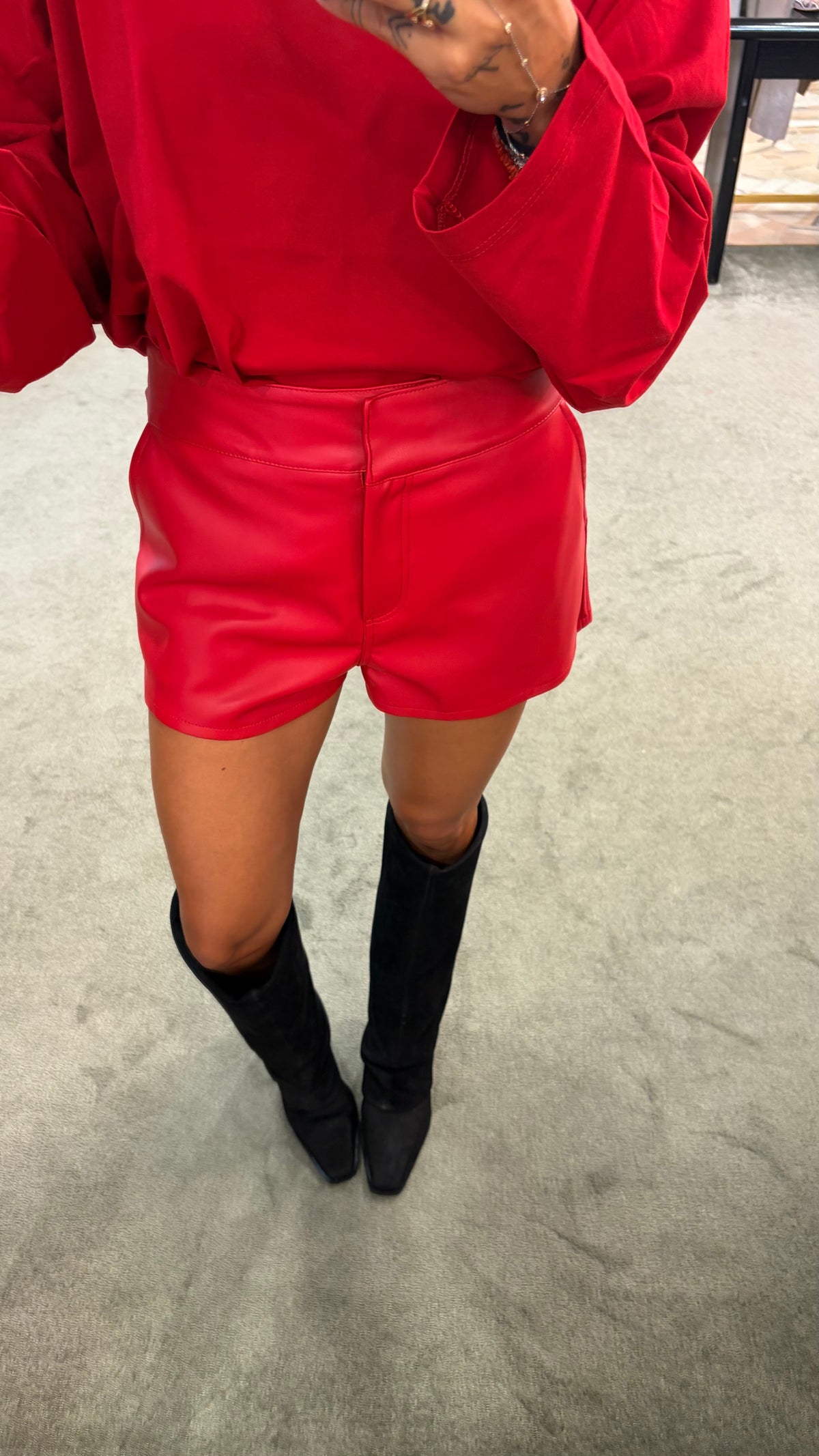 Shorts ecopelle rossi ks