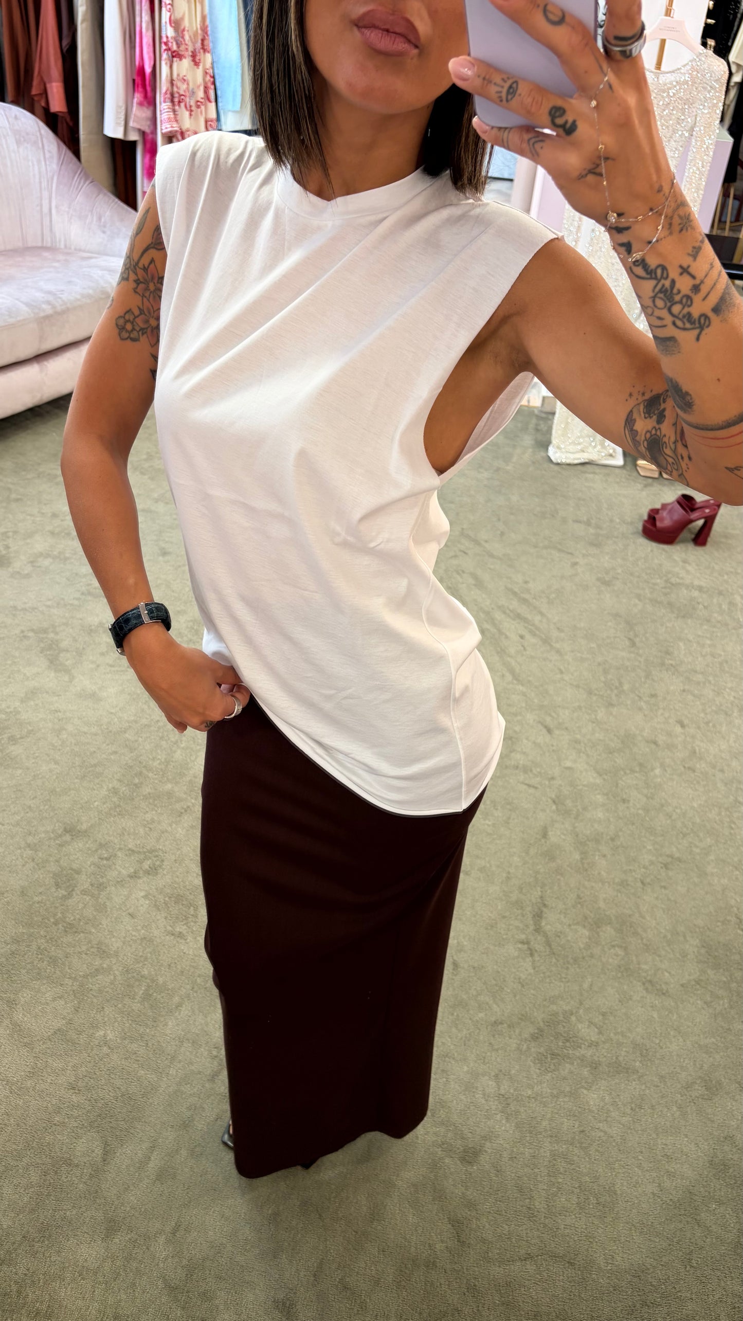 Canotta bianca over taglio vivo Marsem