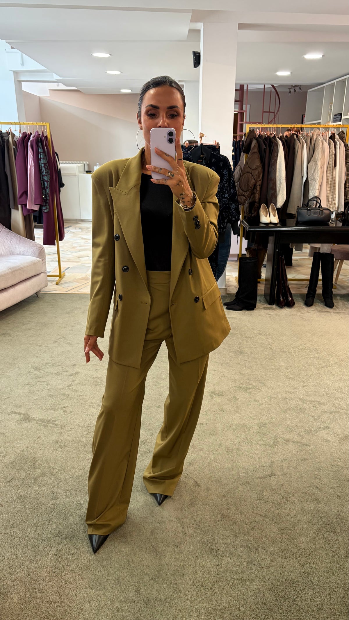 Pantaloni verdi oliva wide leg Actualee