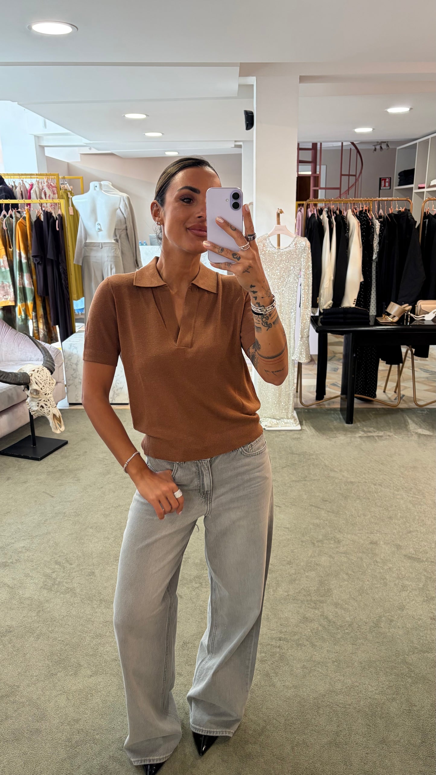 Polo tabacco manica corta glp