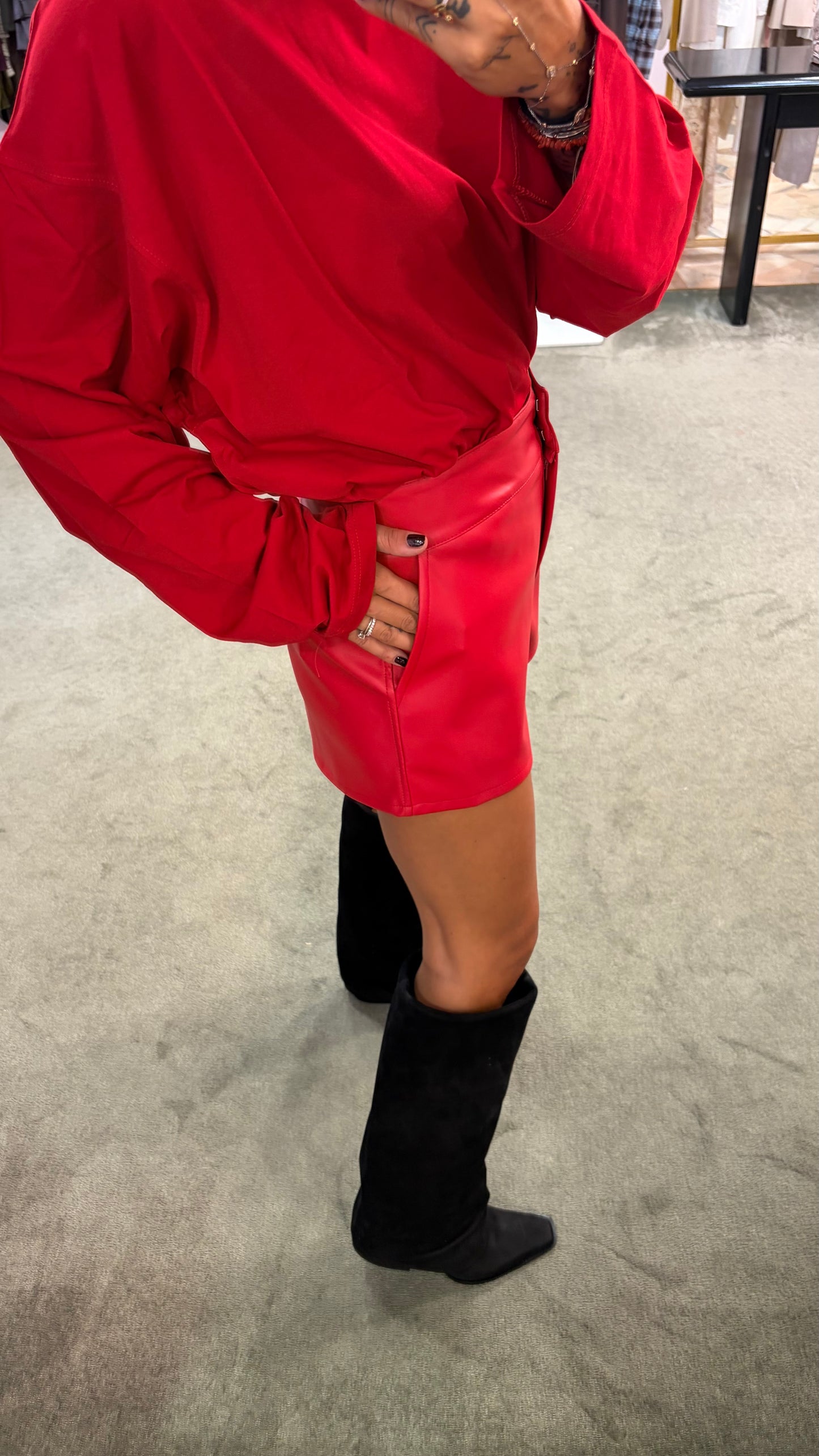Shorts ecopelle rossi ks