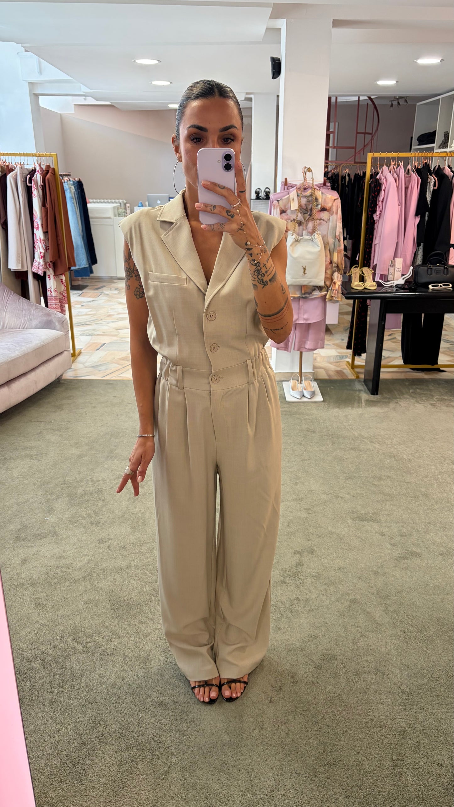 Jumpsuit ecru smanicata fr