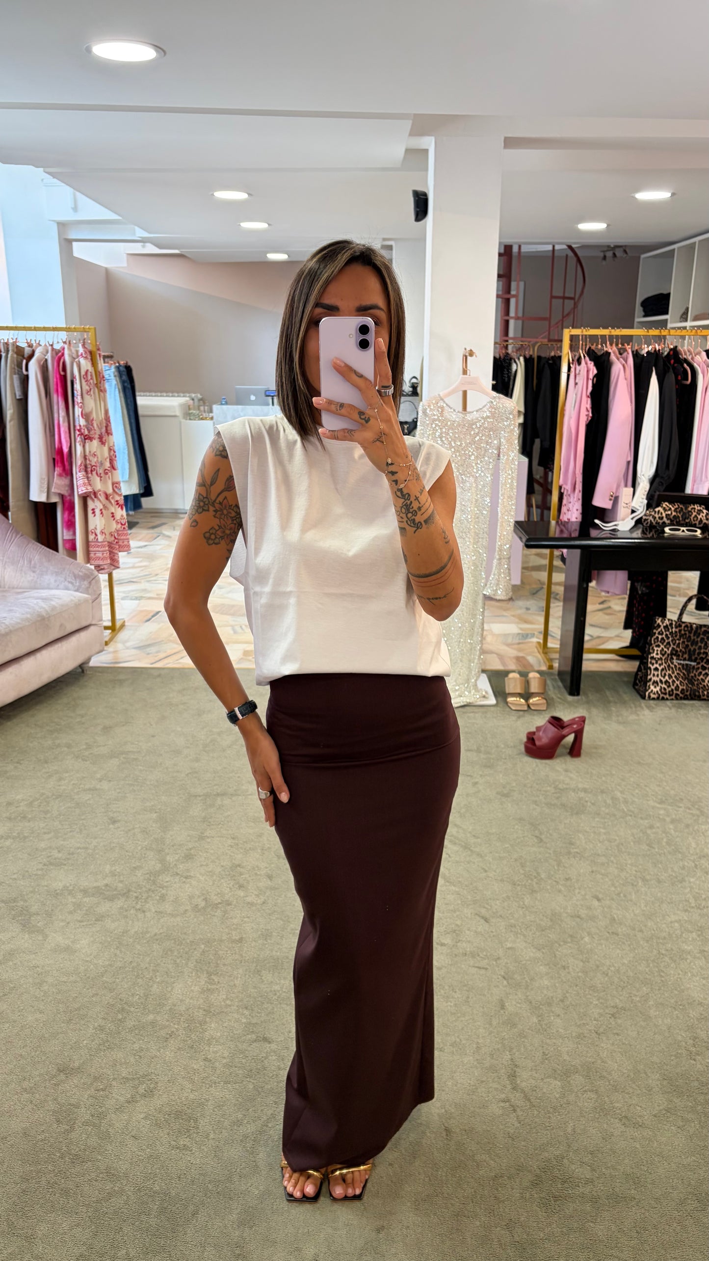 Canotta bianca over taglio vivo Marsem