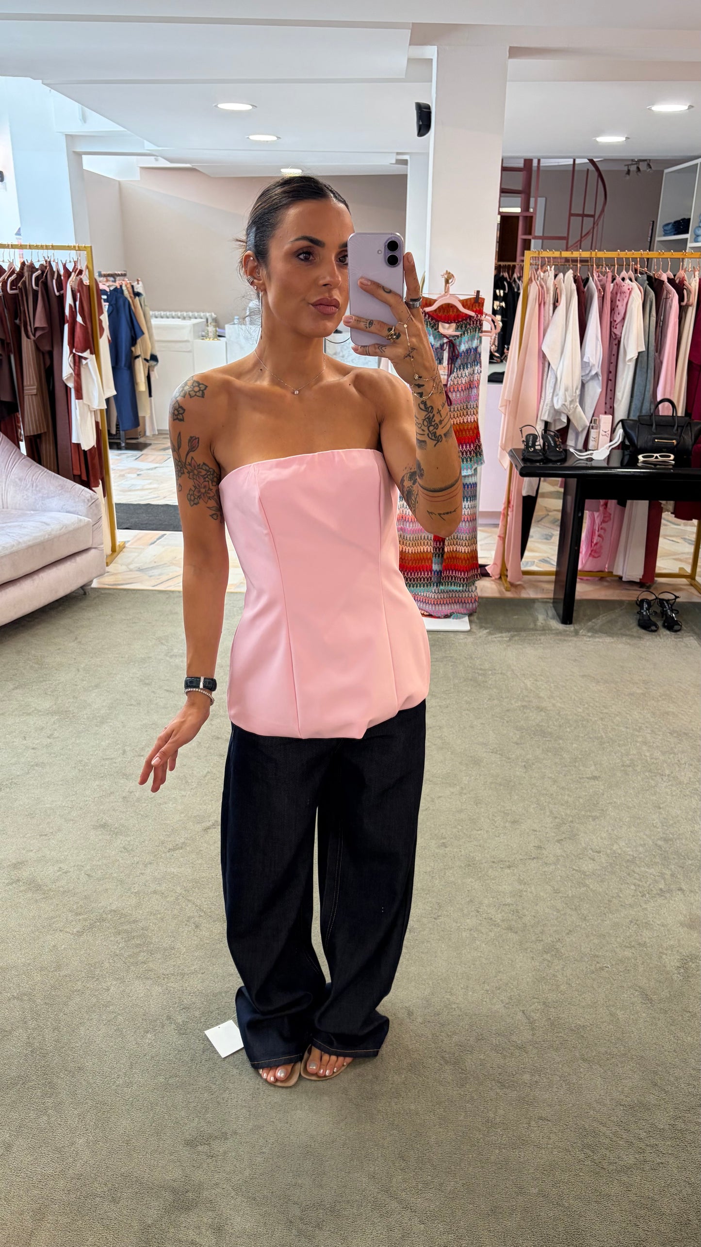 Bustier rosa a fascia ks
