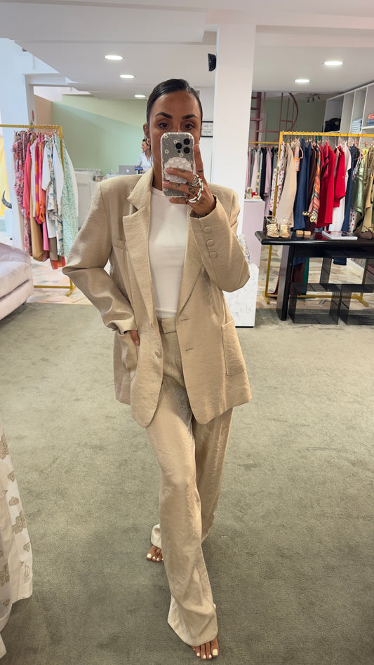 Blazer beige satin lucido Actualee