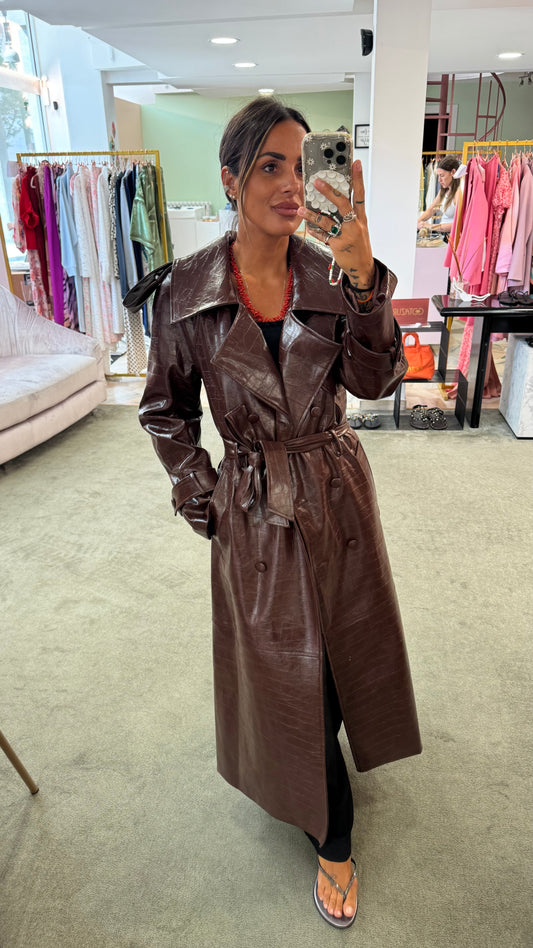 Trench lungo cioccolato crocco Actualee