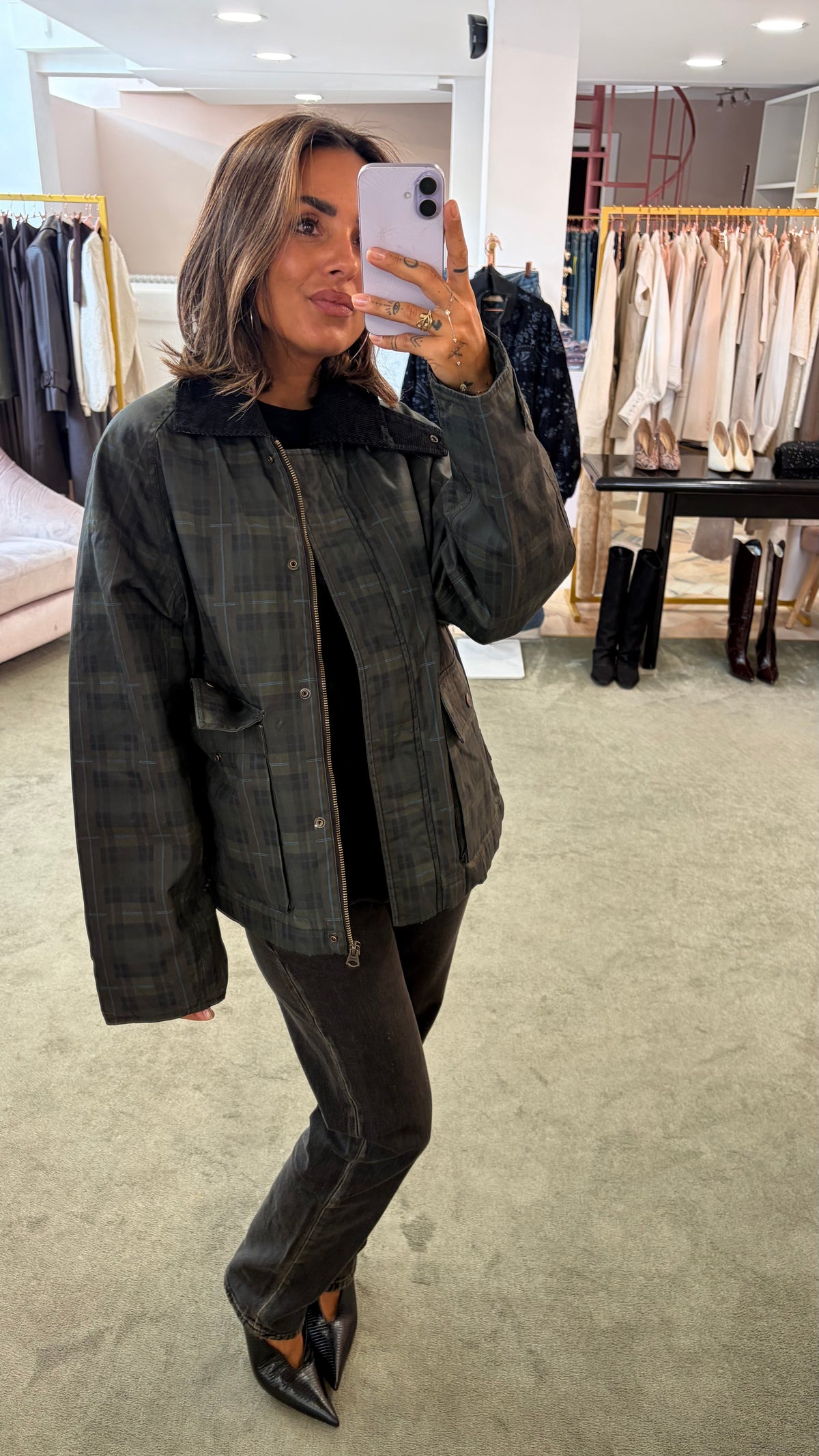 Trench corto cerato check jx