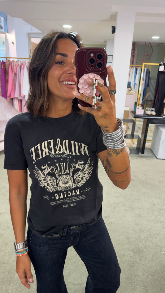 T-shirt nera wild & free jx