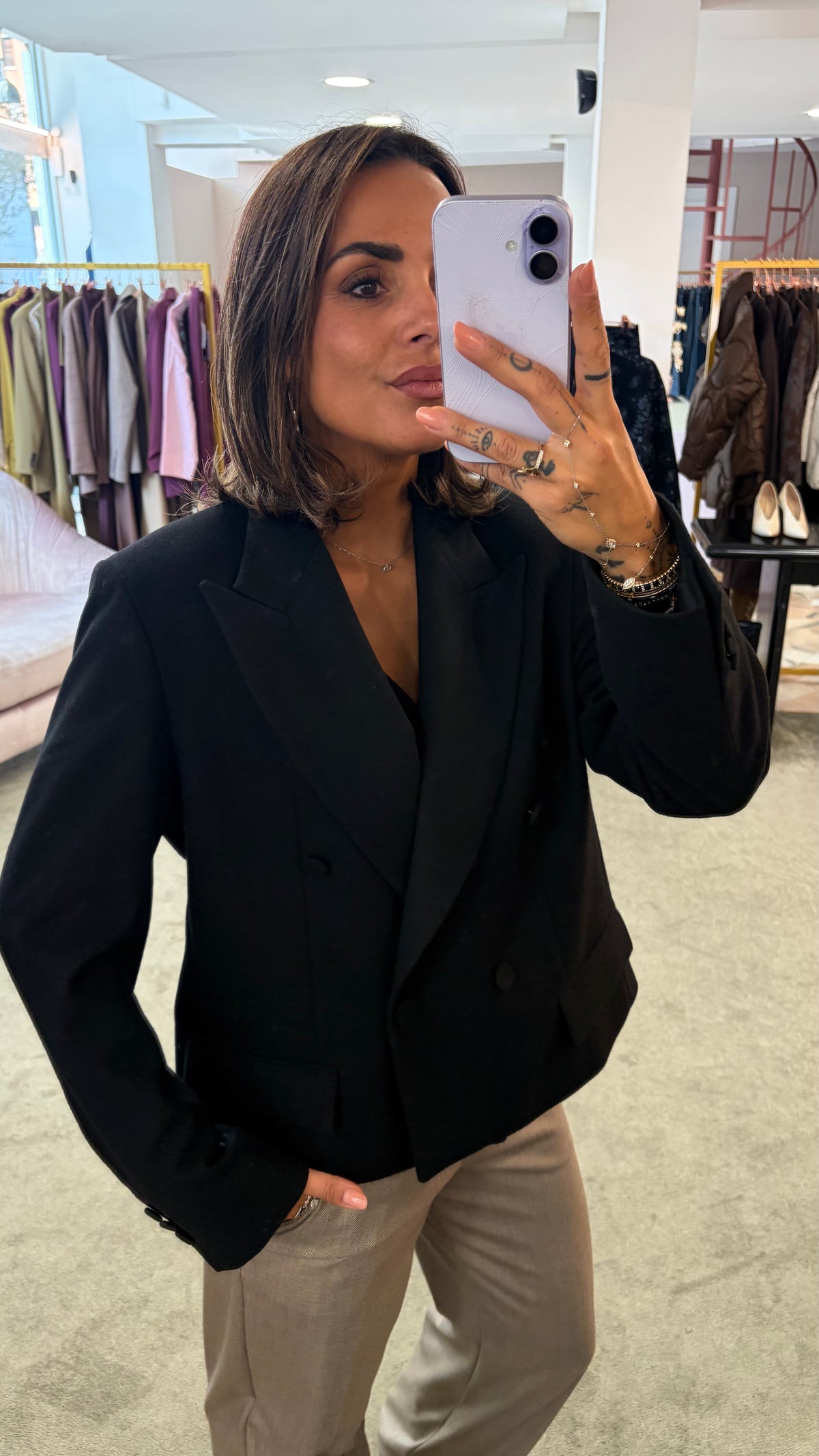 Giacca cappotto nero corto Marsem