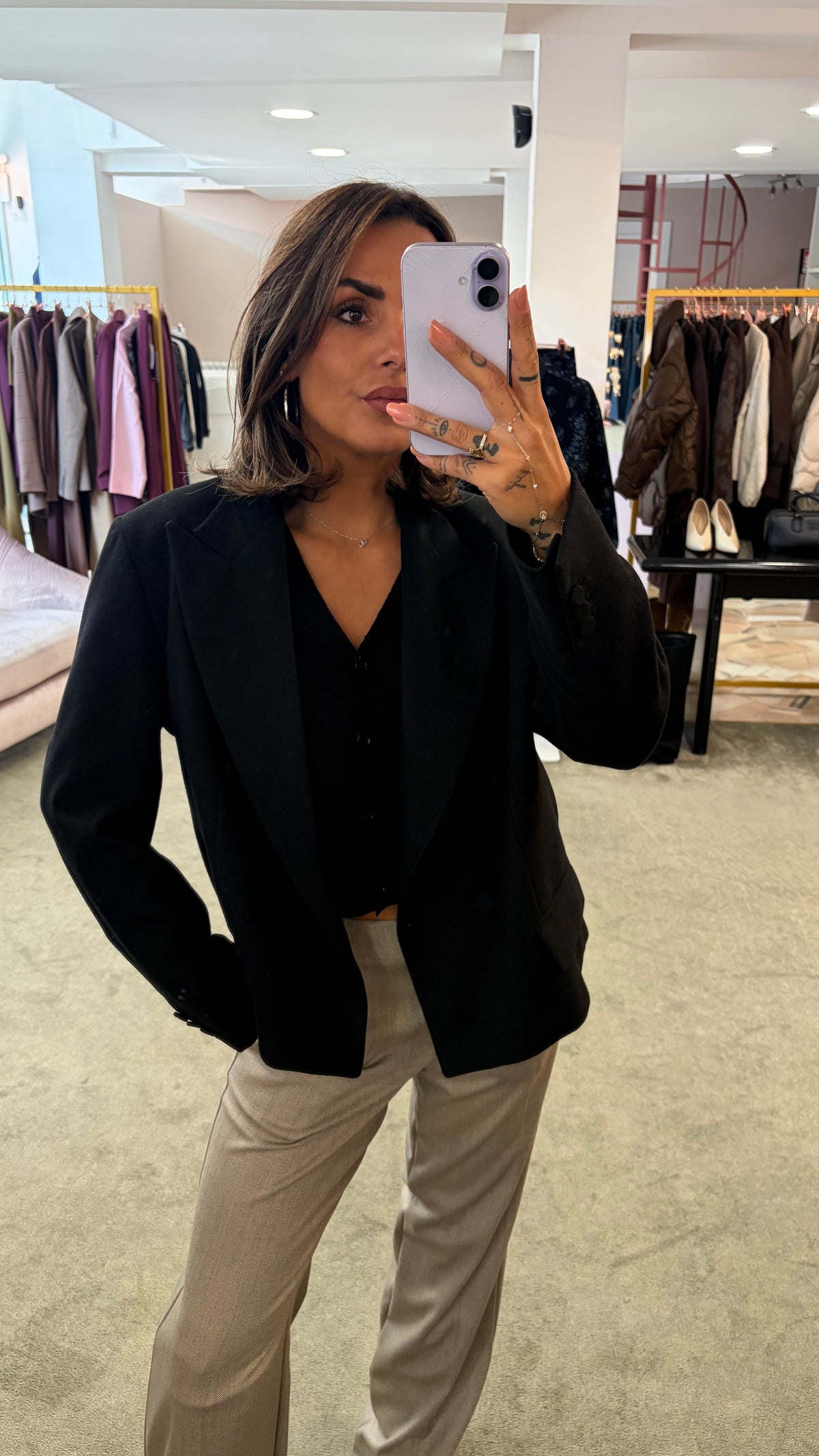 Giacca cappotto nero corto Marsem