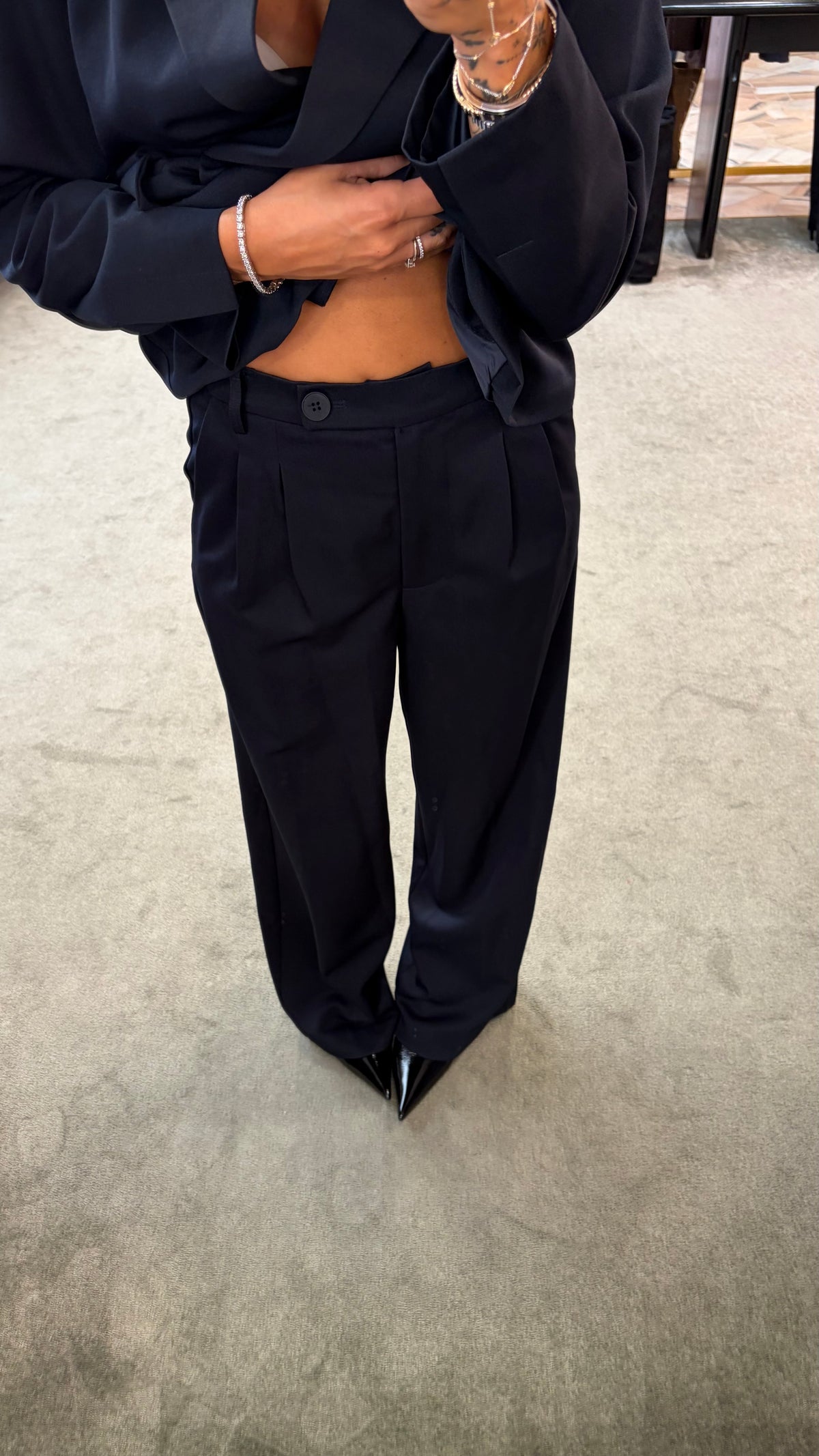 Pantaloni blu wide leg ay fw26