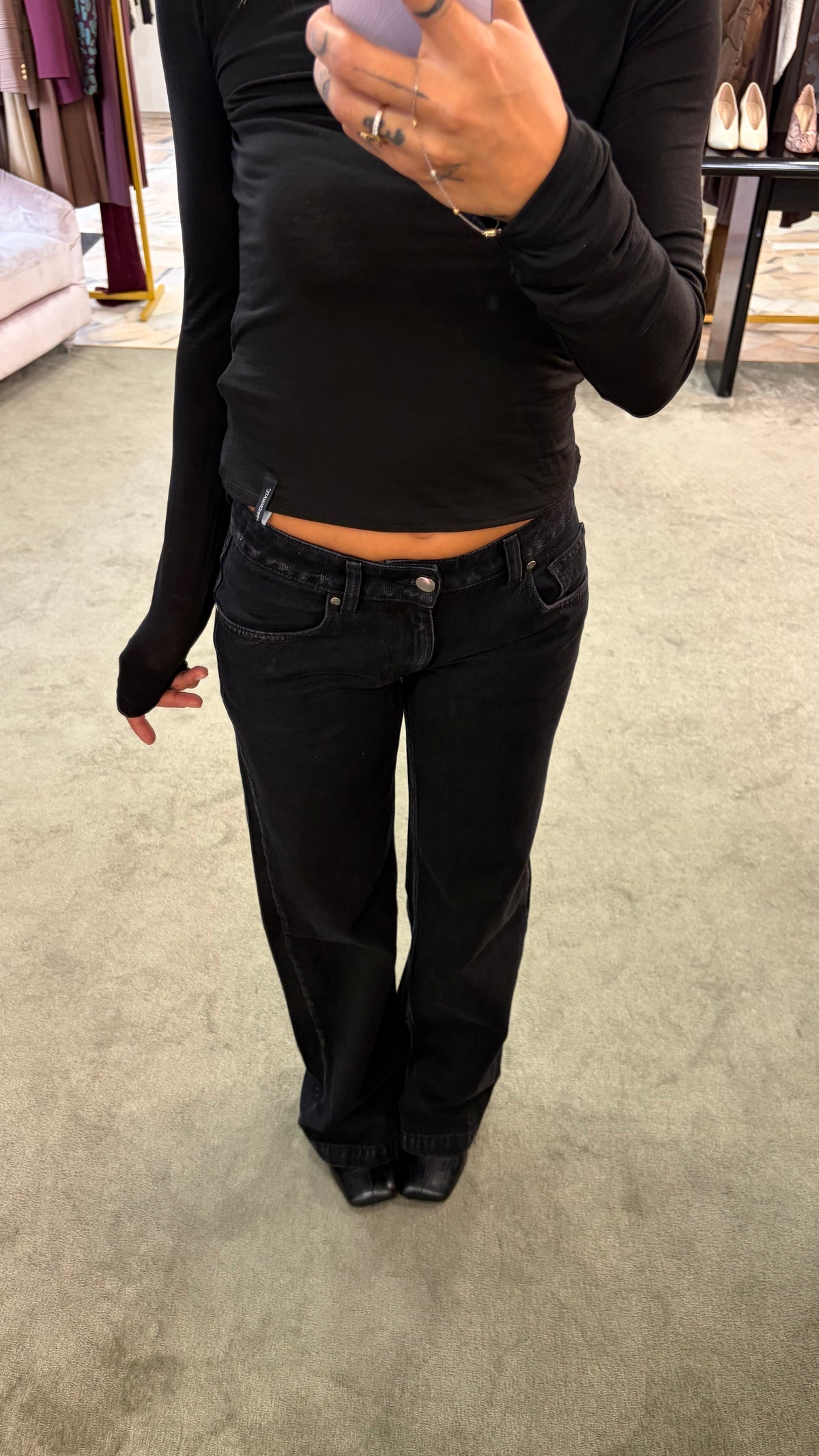 Jeans chechu nero straight vita bassa Hinnominate