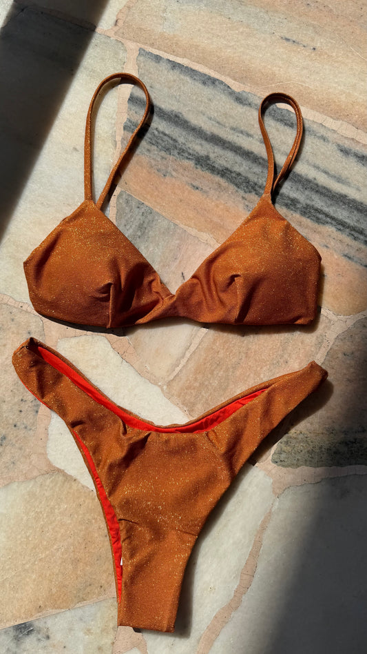 Bikini bralette arancio lurex Matinée