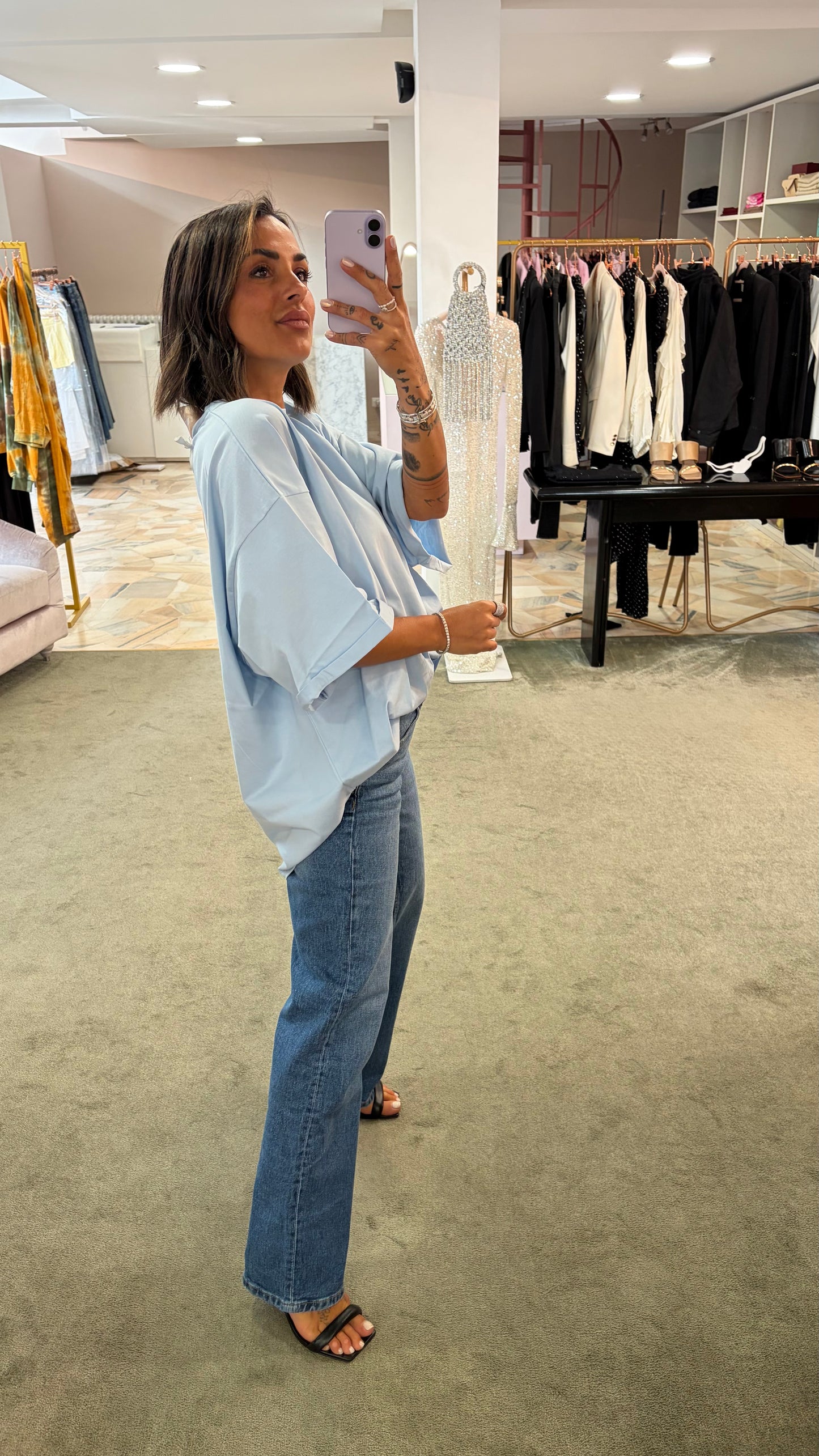 Maxi t-shirt celeste ks