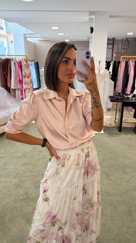 Camicia rosa cipria manica corta Actualee