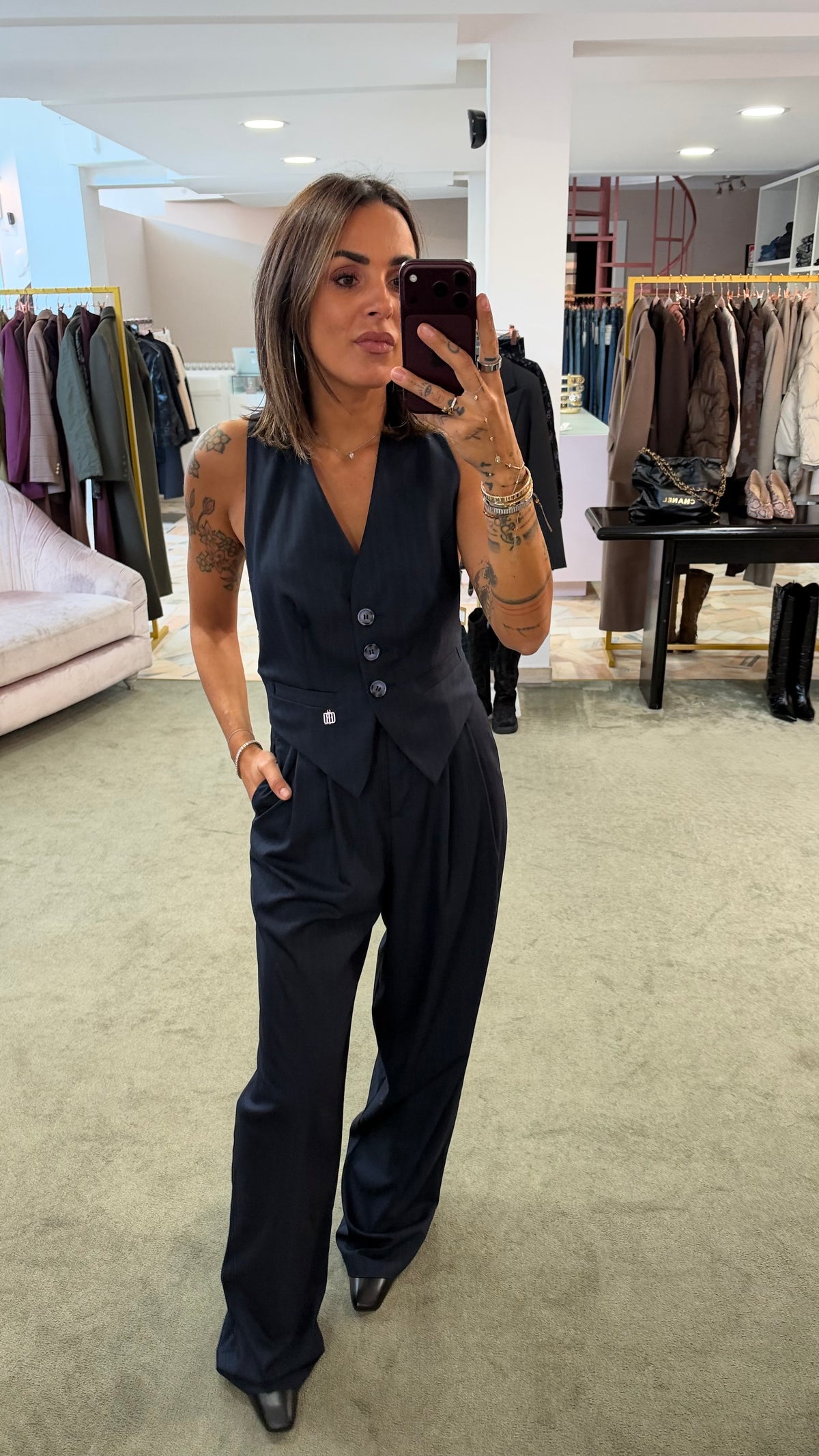 Jumpsuit blu gessata fr