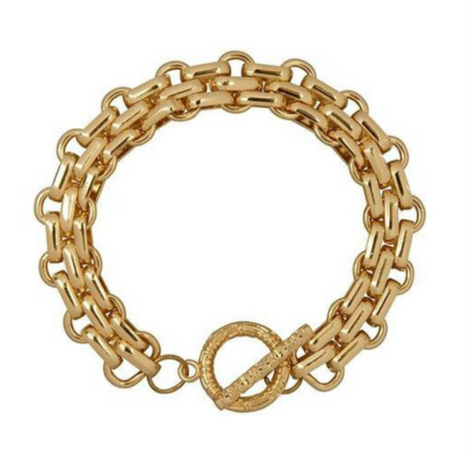 Braccialetto maglia grossa gold