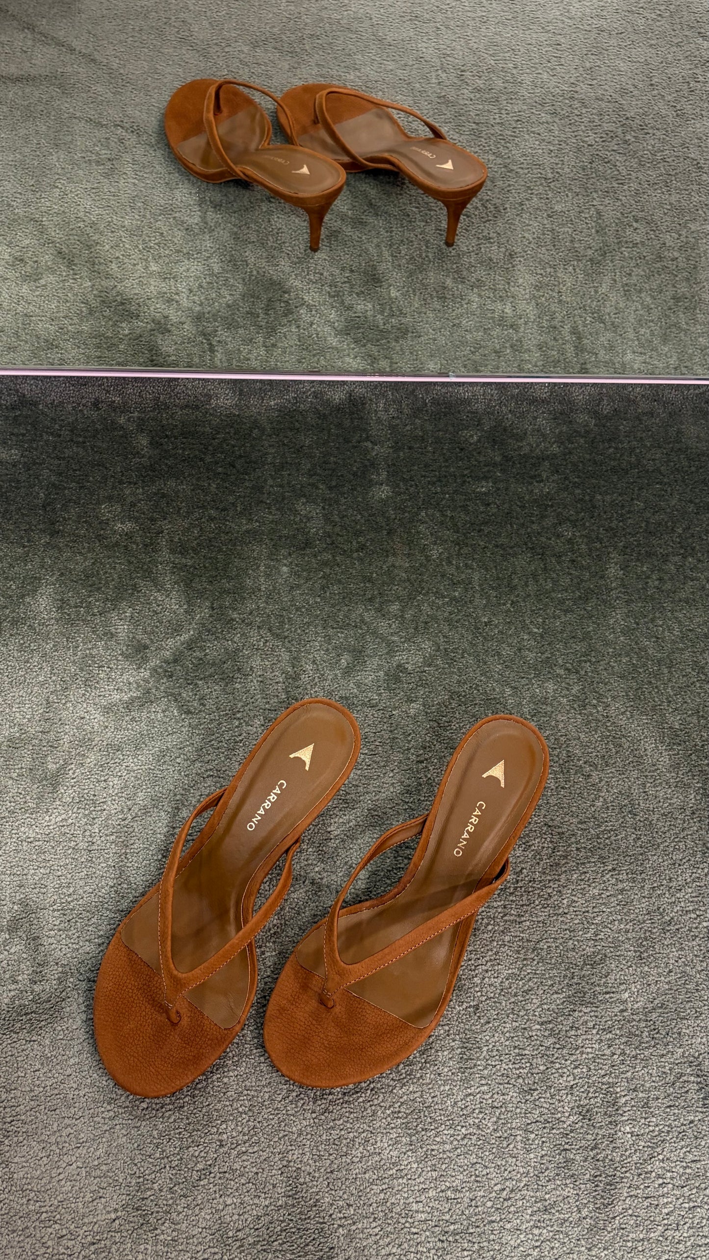 Infradito liquirizia con tacco in suede