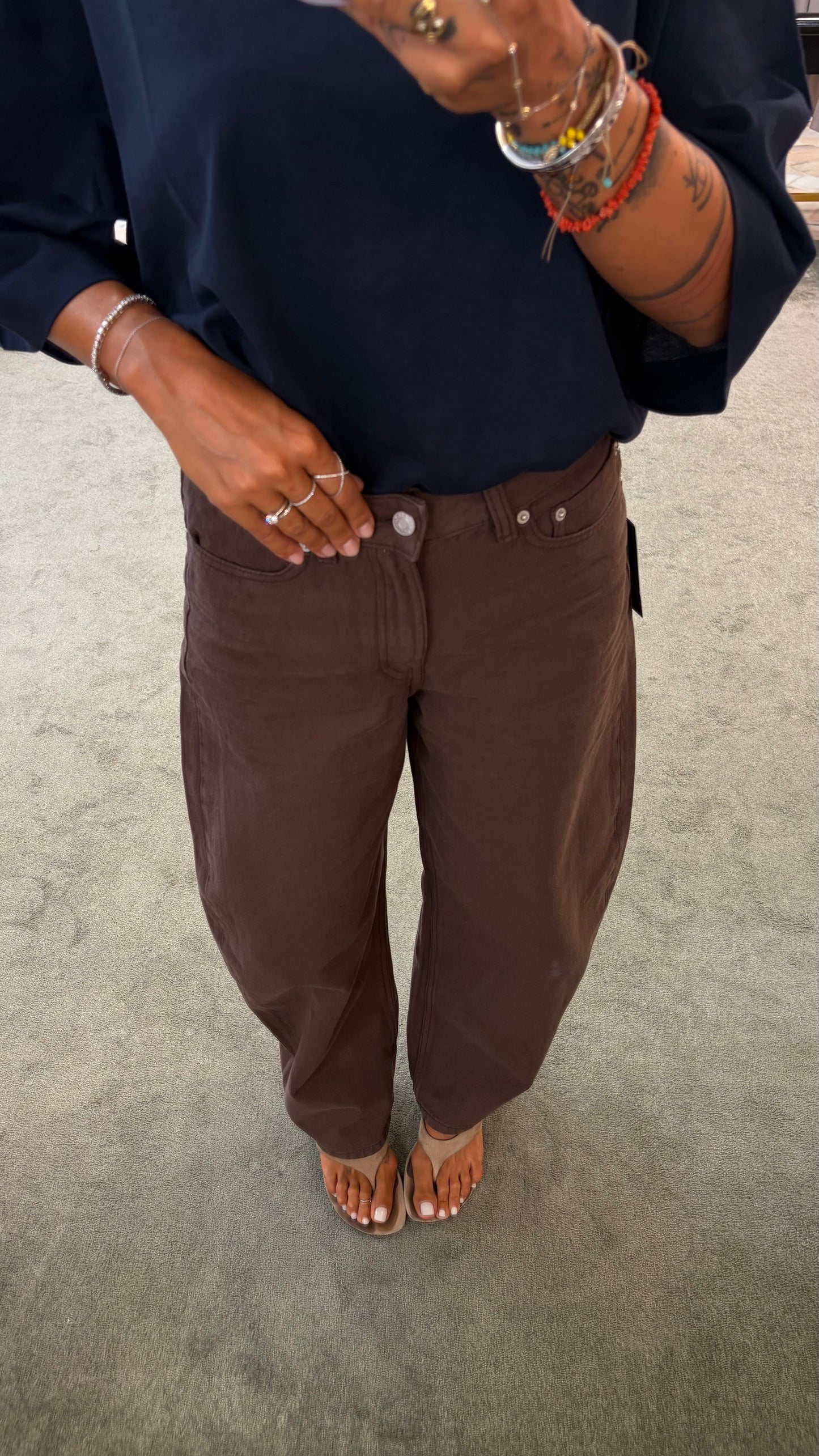 Jeans sakai baggy marrone jx