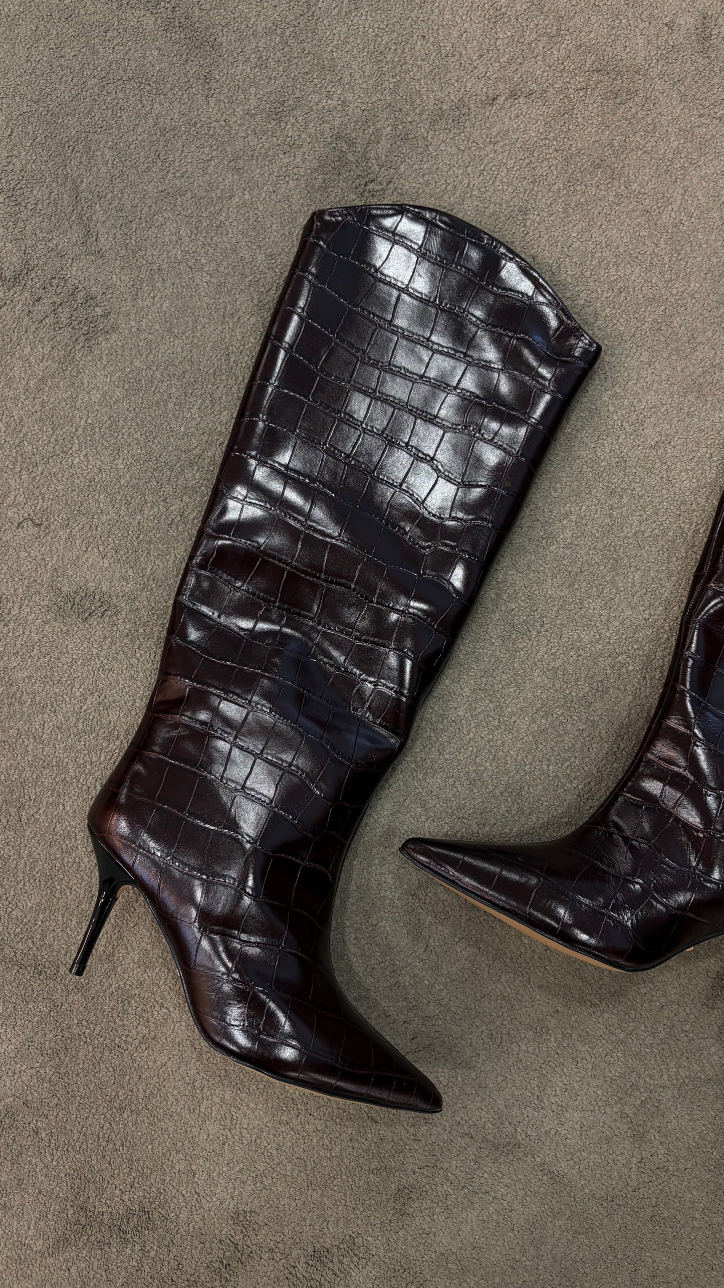 Stivale marrone cioccolato in pelle crocco wr