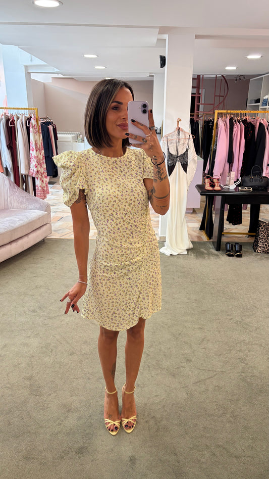 Abito karin corto MAR DE MARGARITAS giallo con fiorellini