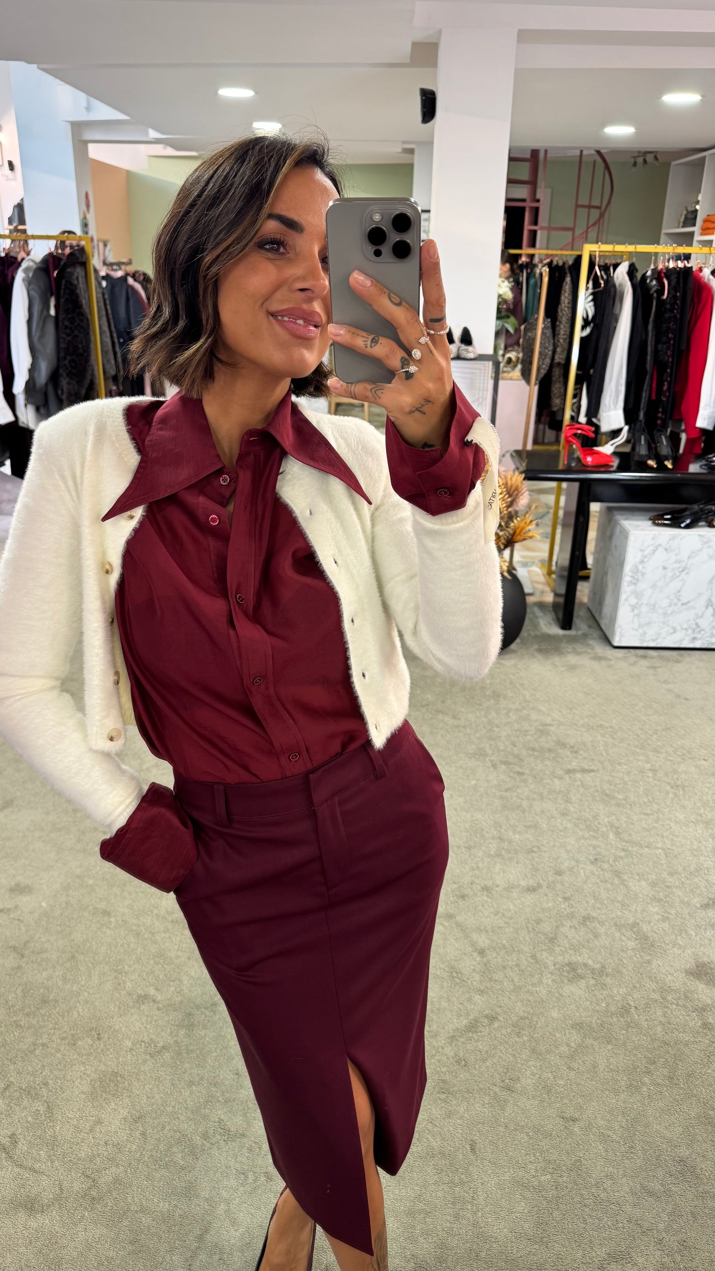 Camicia ginny MAR DE MARGARITAS bordeaux