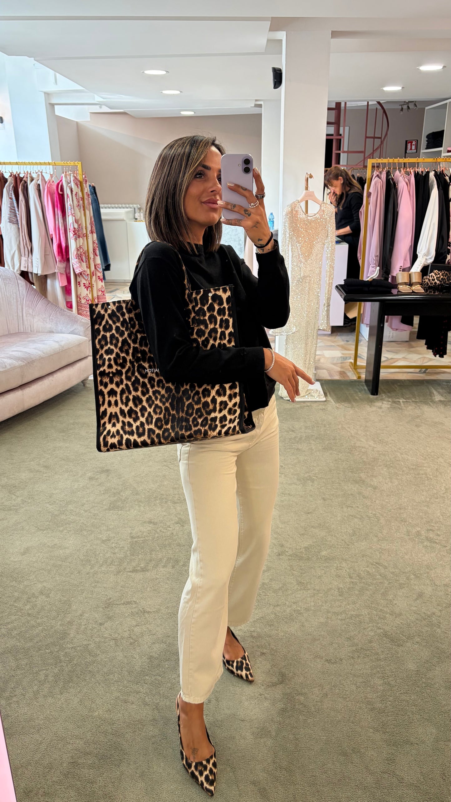 Tote bag leopardata tw