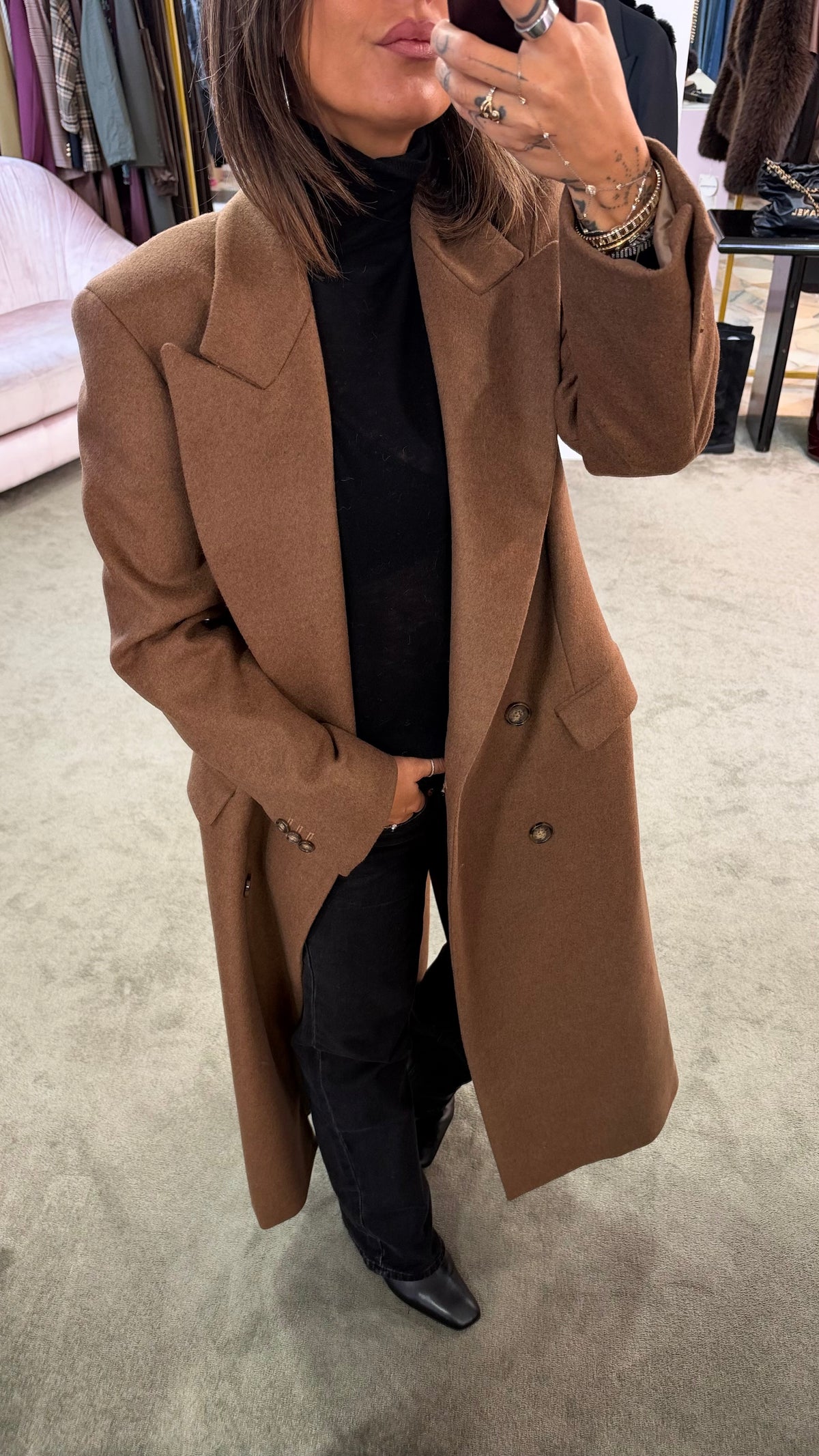 Cappotto cammello doppiopetto Marsem